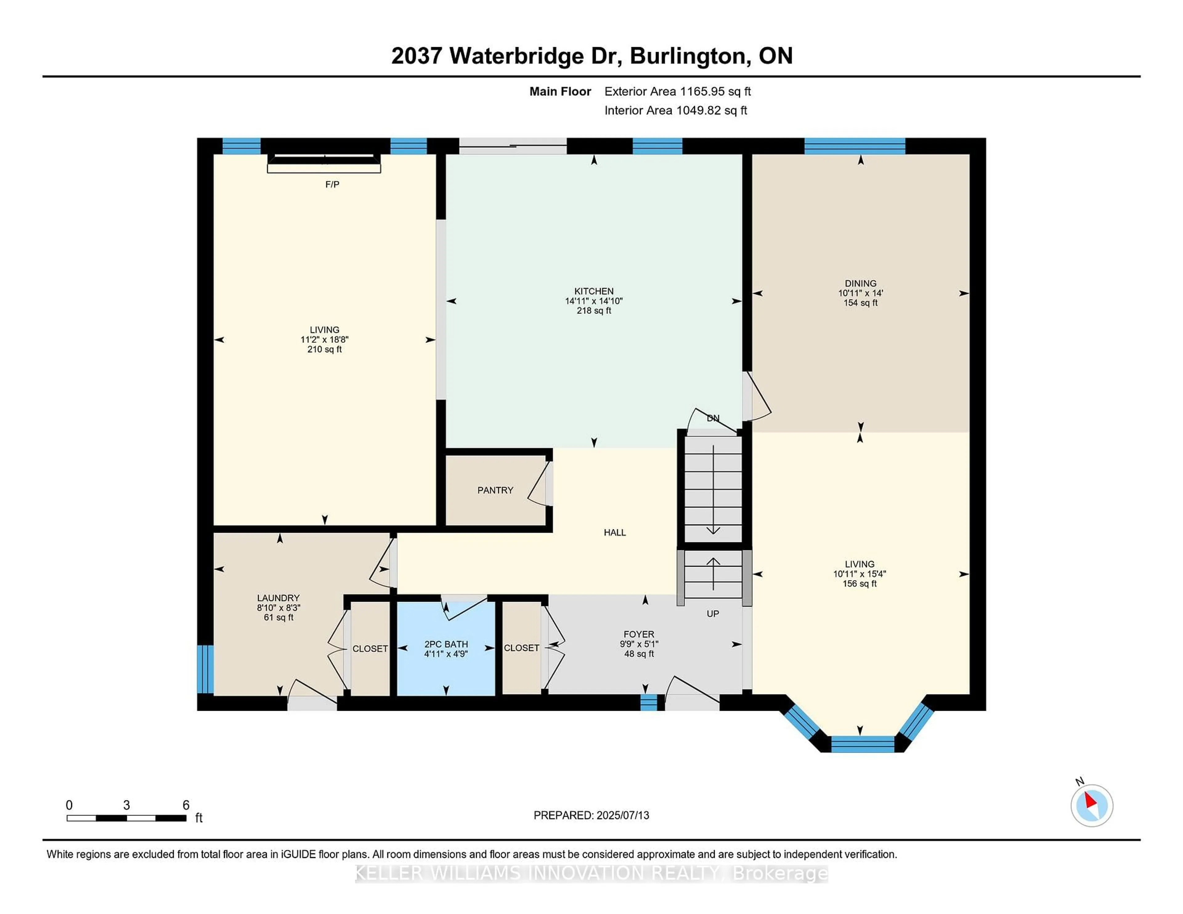 Floor plan for 2037 Waterbridge Dr, Burlington Ontario L7M 4G6