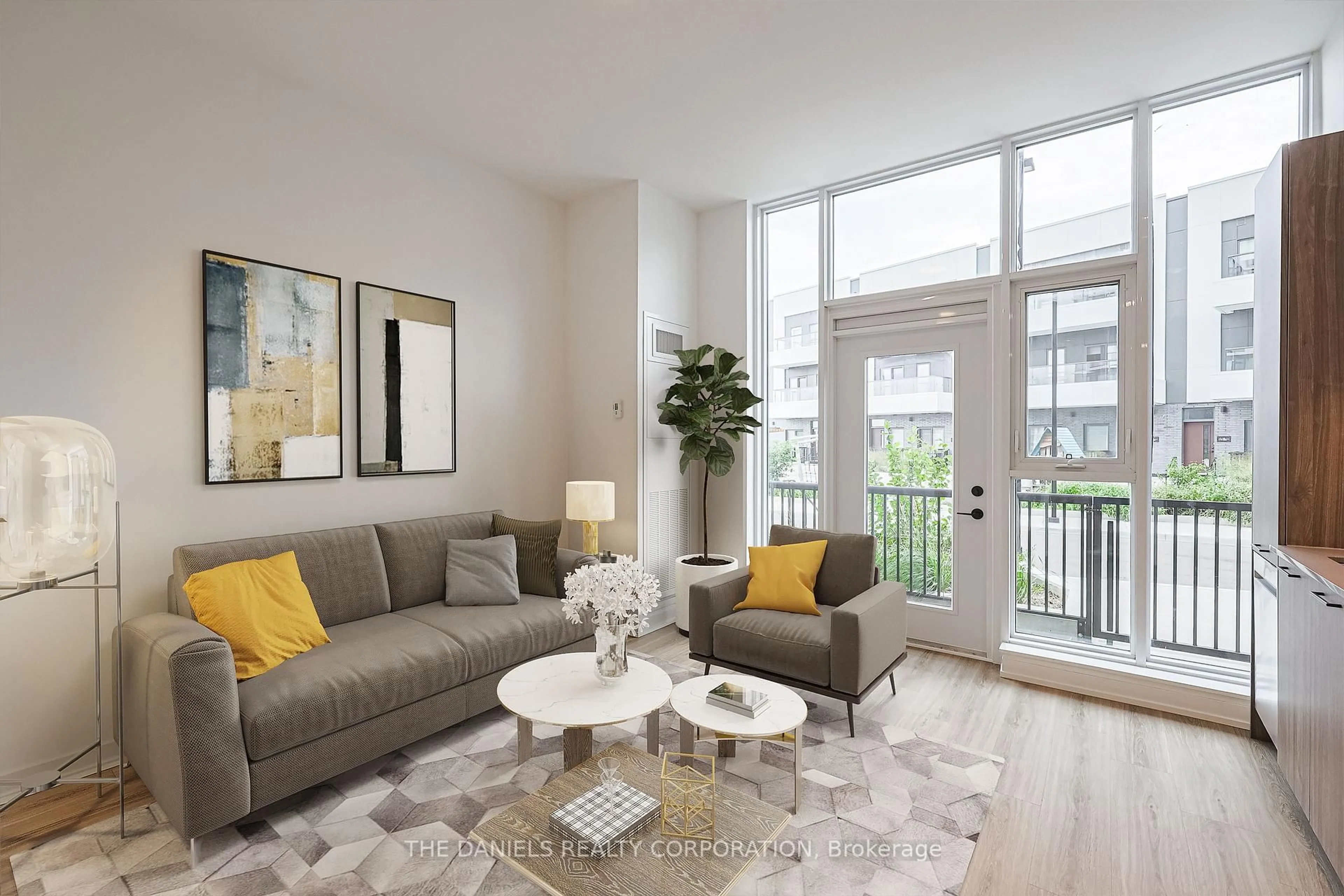 Living room with furniture, unknown for 10 Lagerfeld Dr #114, Brampton Ontario L7A 5L3