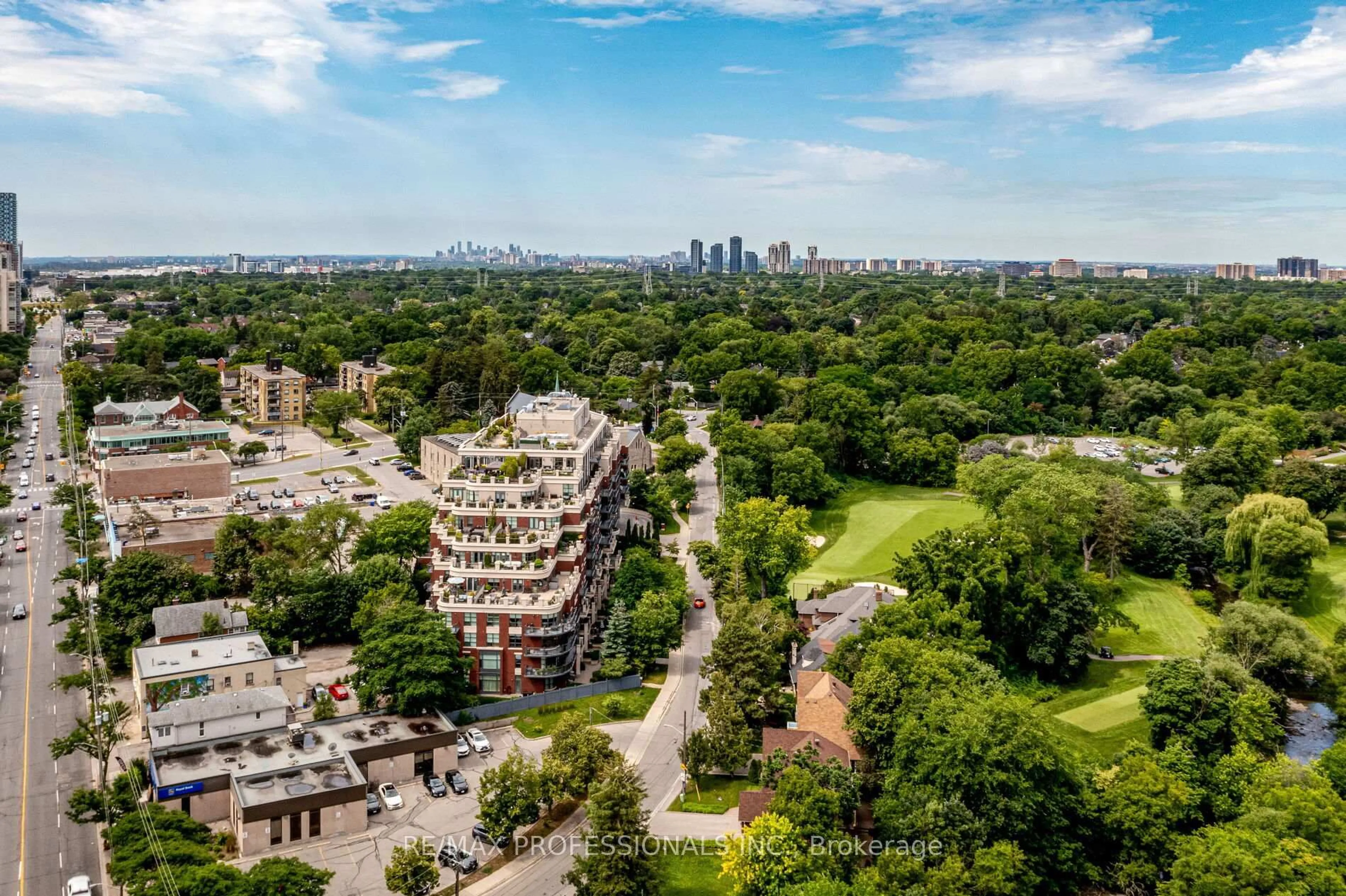 A pic from outside/outdoor area/front of a property/back of a property/a pic from drone, city buildings view from balcony for 9 Burnhamthorpe Cres #LPH7, Toronto Ontario M9A 0A6