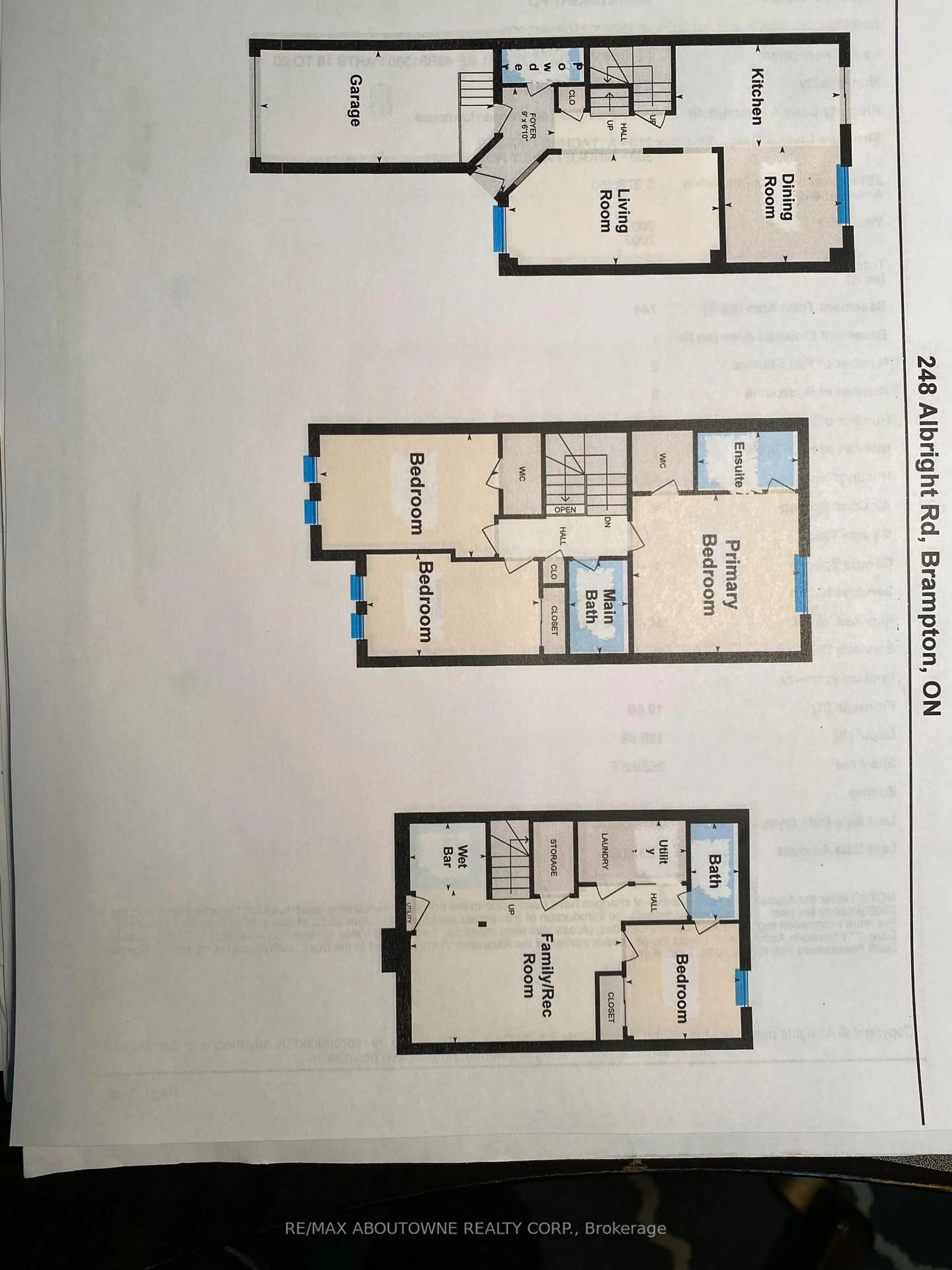 Floor plan for 248 Albright Rd, Brampton Ontario L6X 5E7