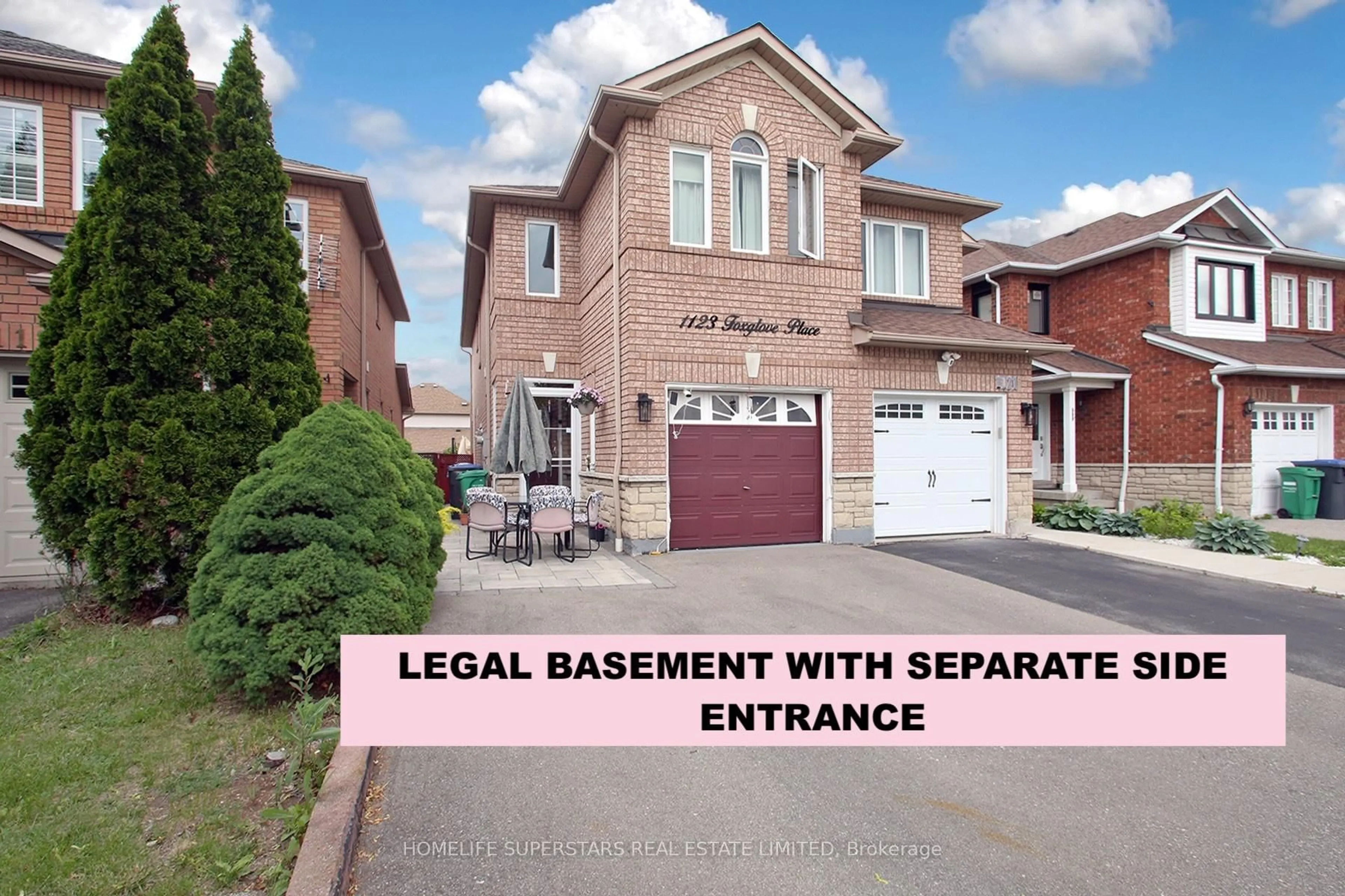 Home with brick exterior material, street for 1123 Foxglove Pl, Mississauga Ontario L5V 2N4