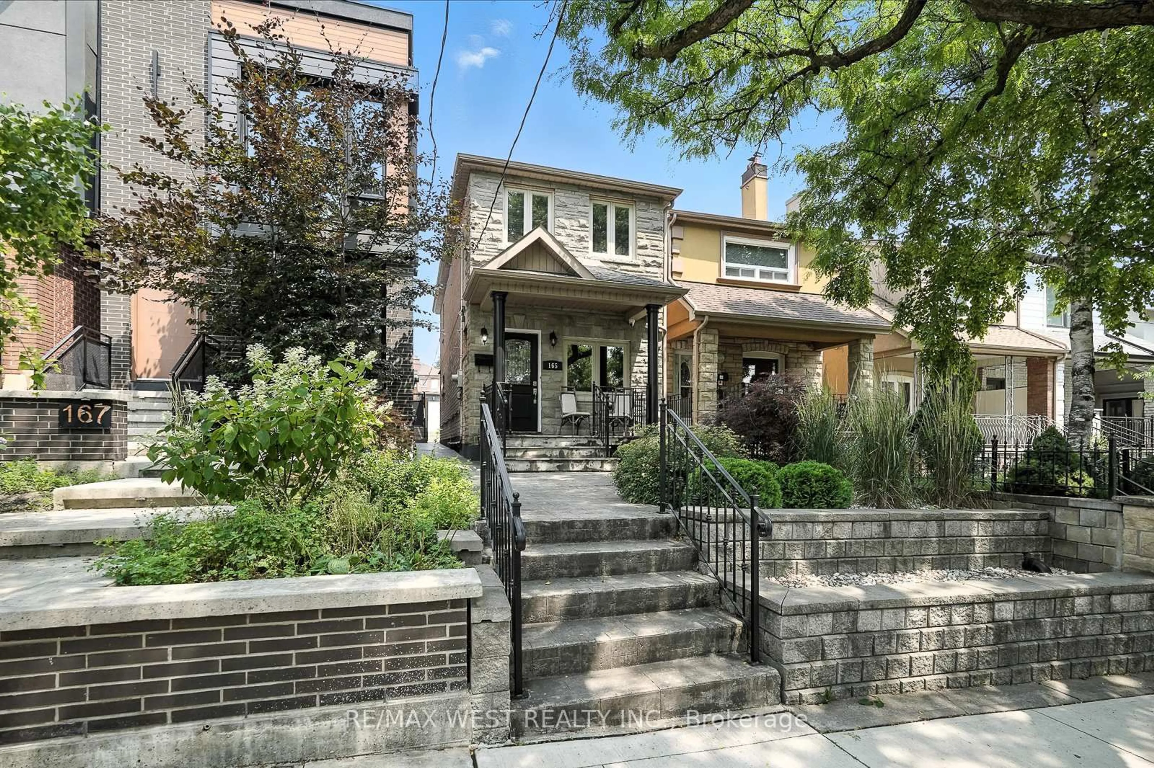 Home with brick exterior material, street for 165 Caledonia Rd, Toronto Ontario M6E 4S8