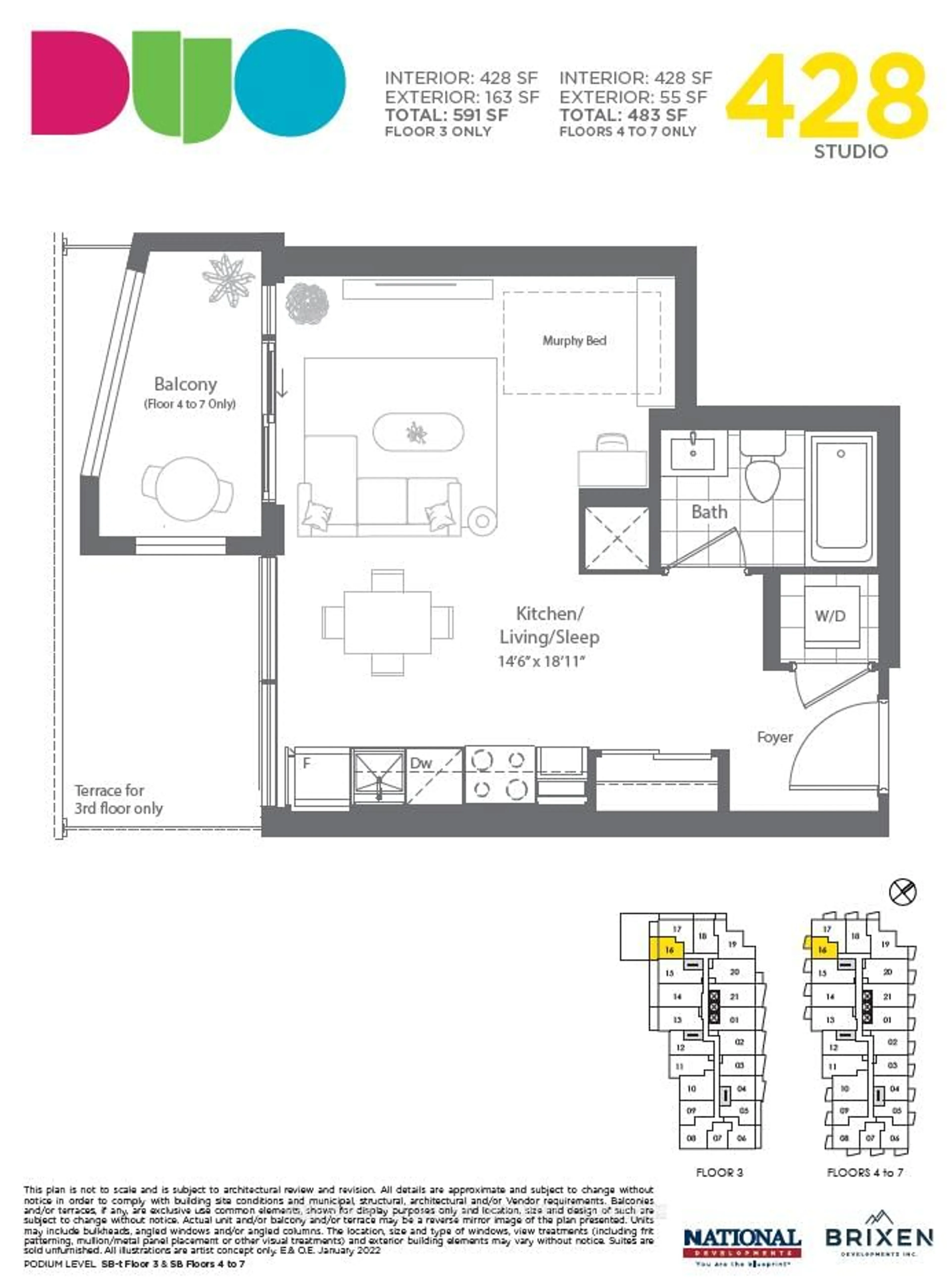 Floor plan for 260 Malta Ave #616, Brampton Ontario L6Y 6L7