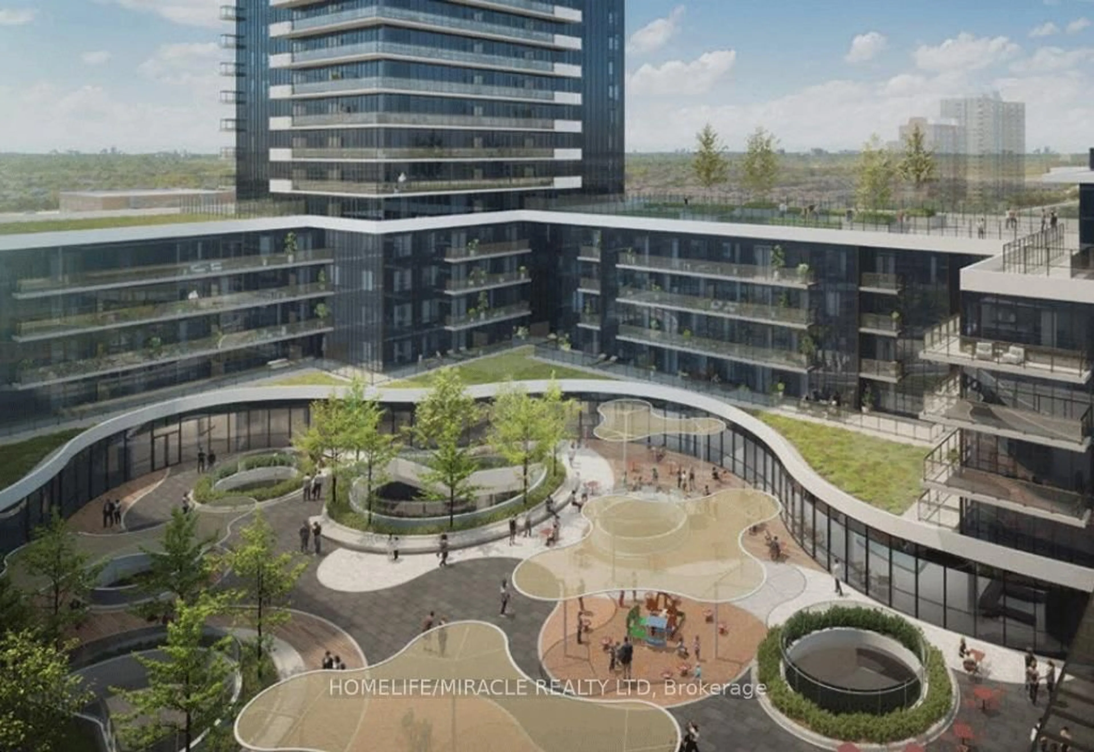 A pic from outside/outdoor area/front of a property/back of a property/a pic from drone, city buildings view from balcony for 5105 Hurontario St #3109, Mississauga Ontario L4Z 3X7