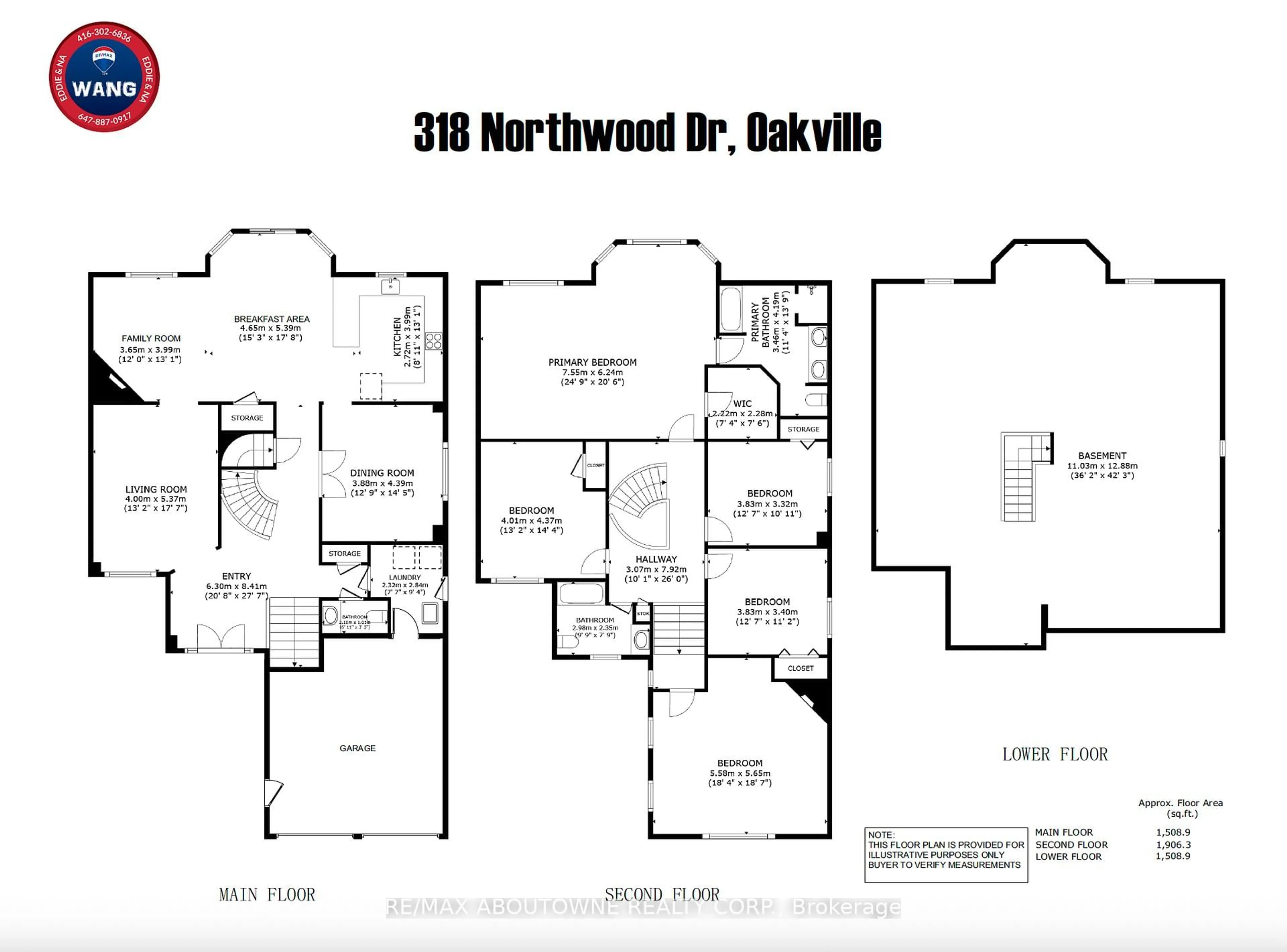 Floor plan for 318 Northwood Dr, Oakville Ontario L6M 1M7