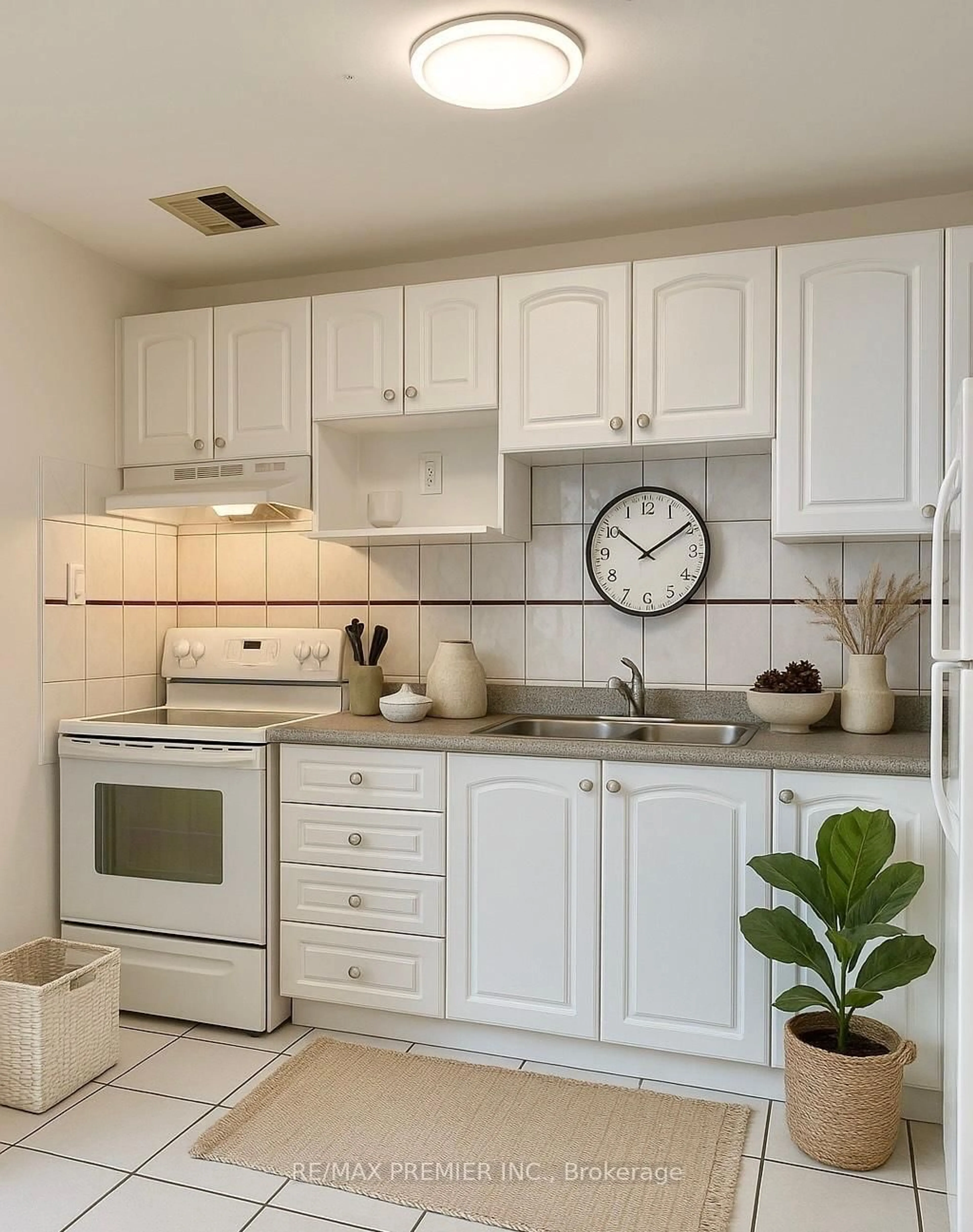 Standard kitchen, ceramic/tile floor for 475 The West Mall #1608, Toronto Ontario M9C 4Z3