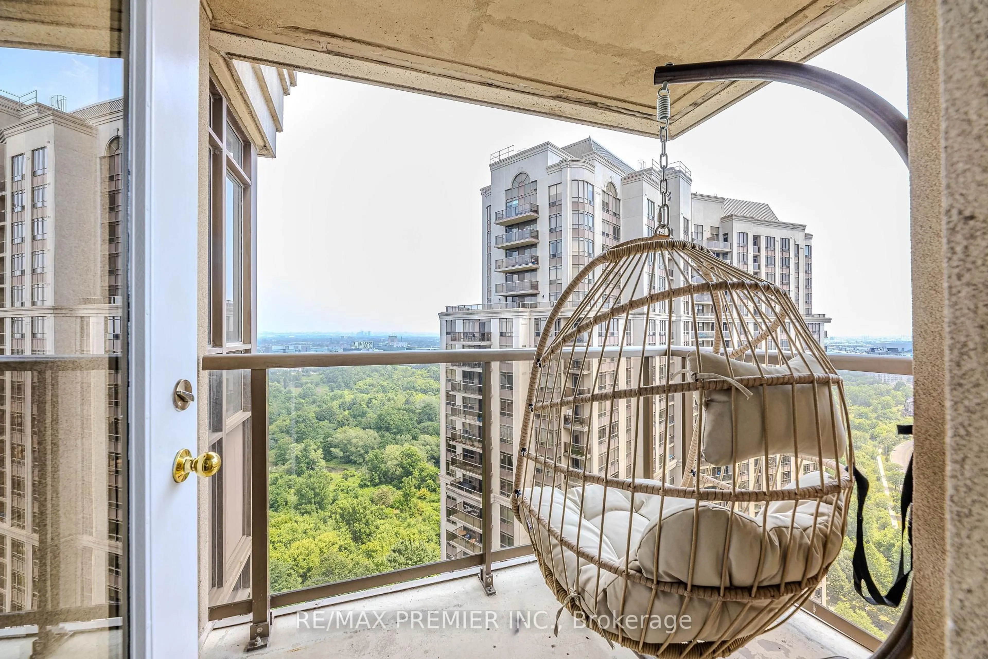 Balcony in the apartment, city buildings view from balcony for 710 Humberwood Blvd #2506A, Toronto Ontario M9W 7J5