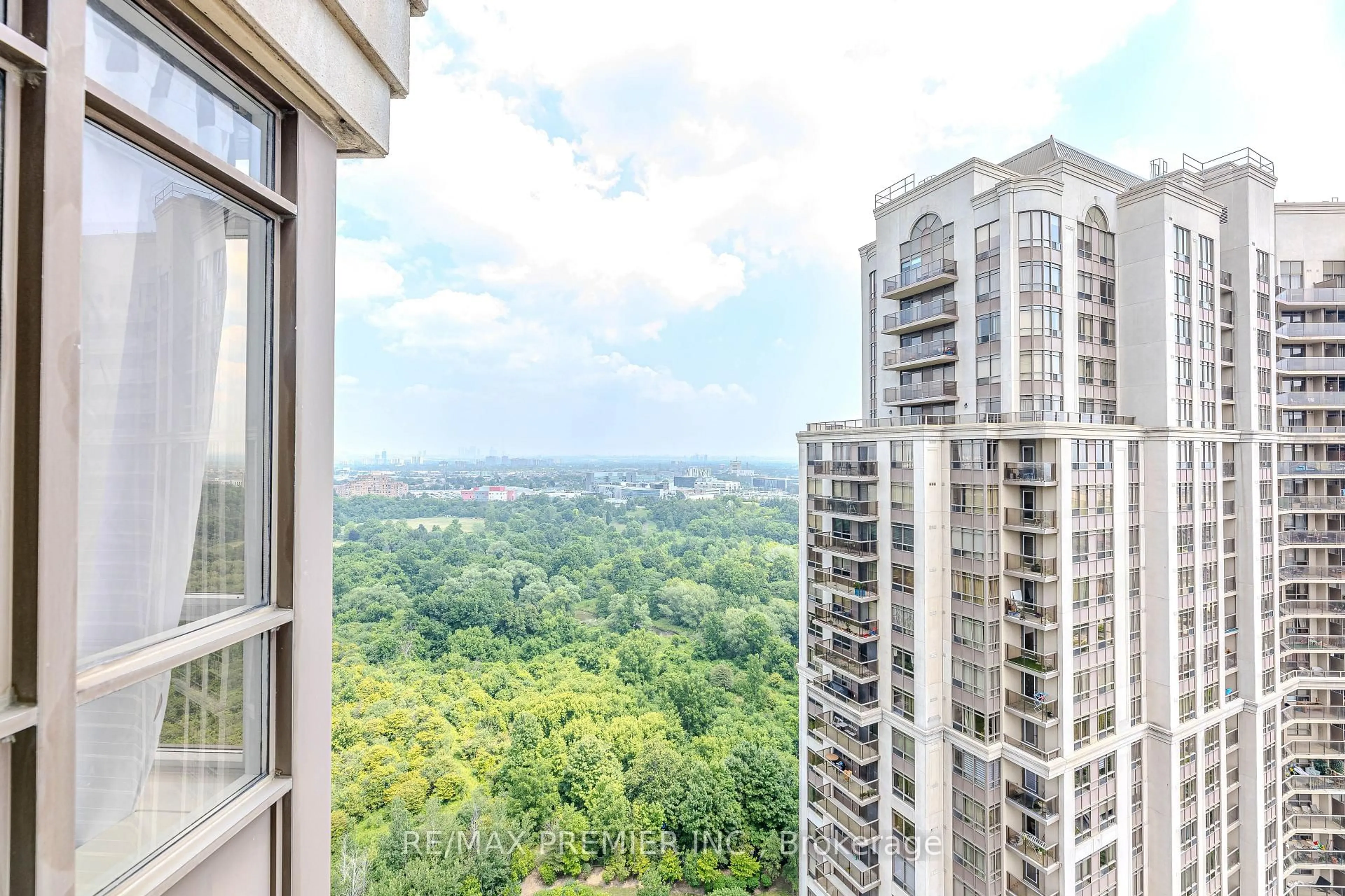 Balcony in the apartment, city buildings view from balcony for 710 Humberwood Blvd #2506A, Toronto Ontario M9W 7J5
