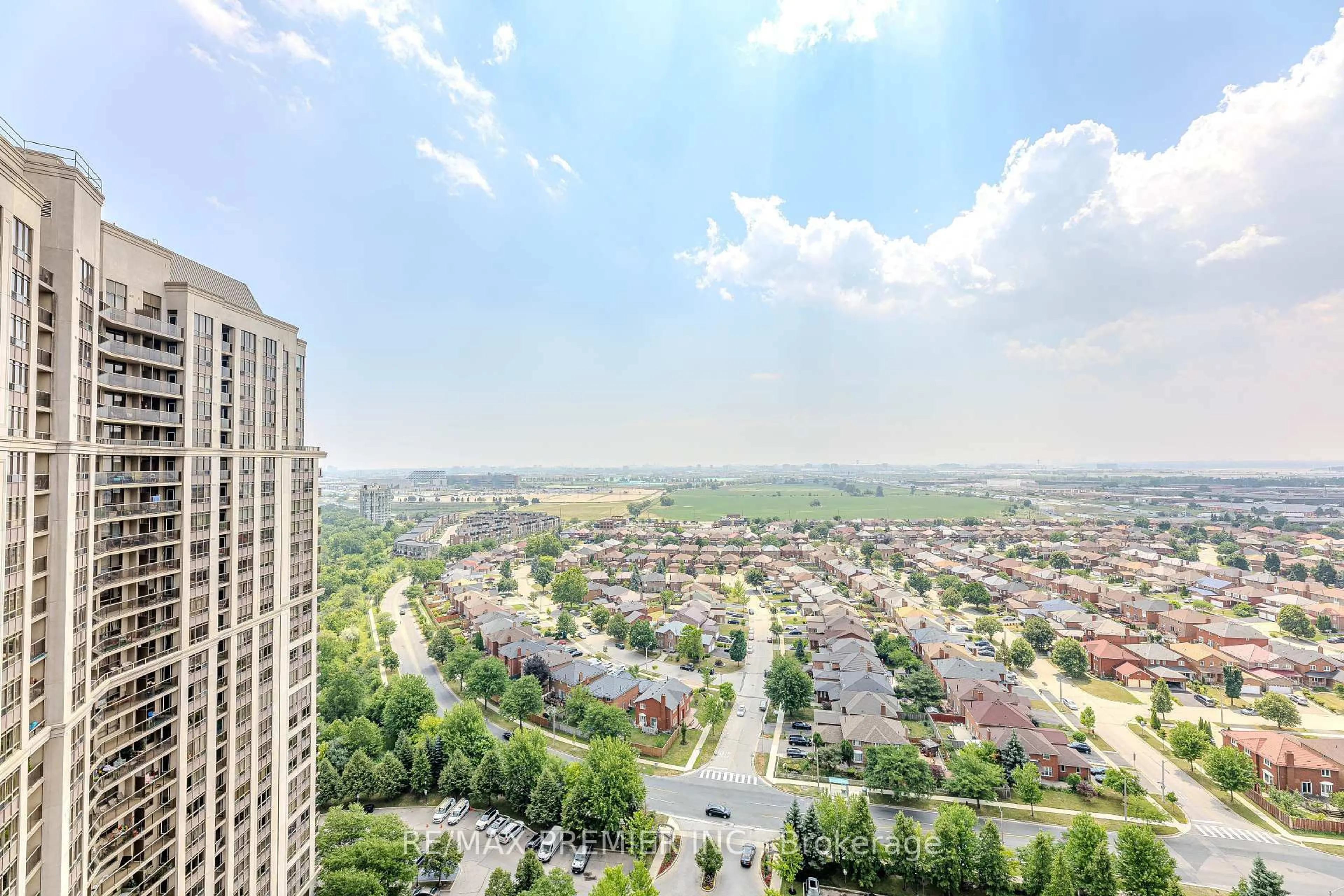 A pic from outside/outdoor area/front of a property/back of a property/a pic from drone, city buildings view from balcony for 710 Humberwood Blvd #2506A, Toronto Ontario M9W 7J5