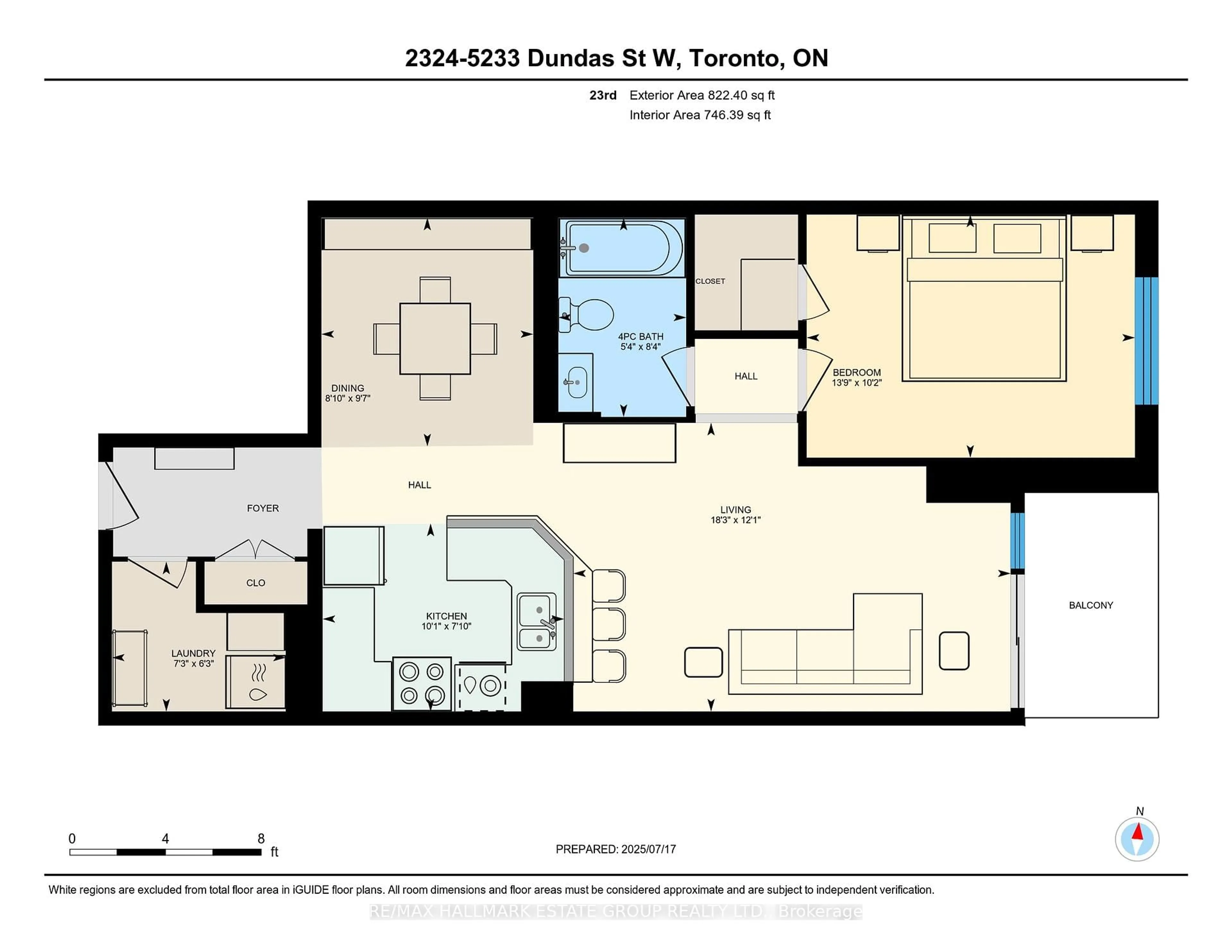 Floor plan for 5233 Dundas St #2324, Toronto Ontario M9B 6M1
