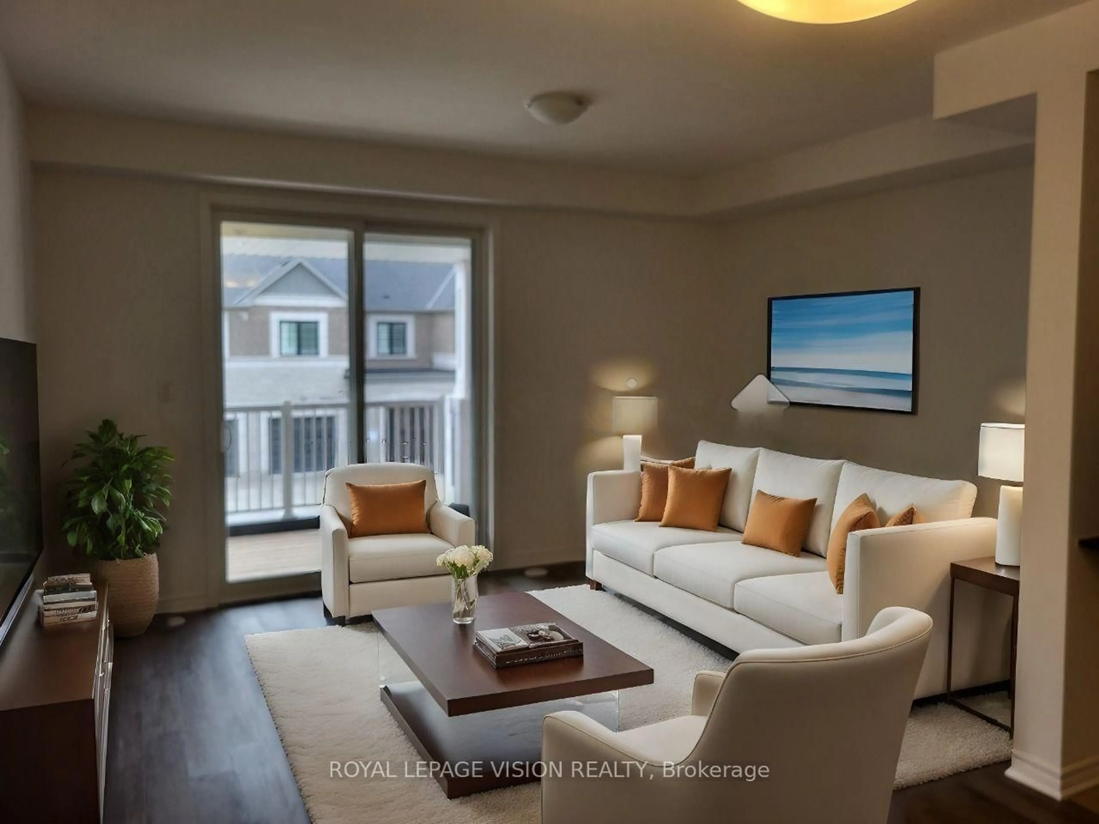 Living room with furniture, wood/laminate floor for 1921 Thames Circ, Milton Ontario L9E 1Y9