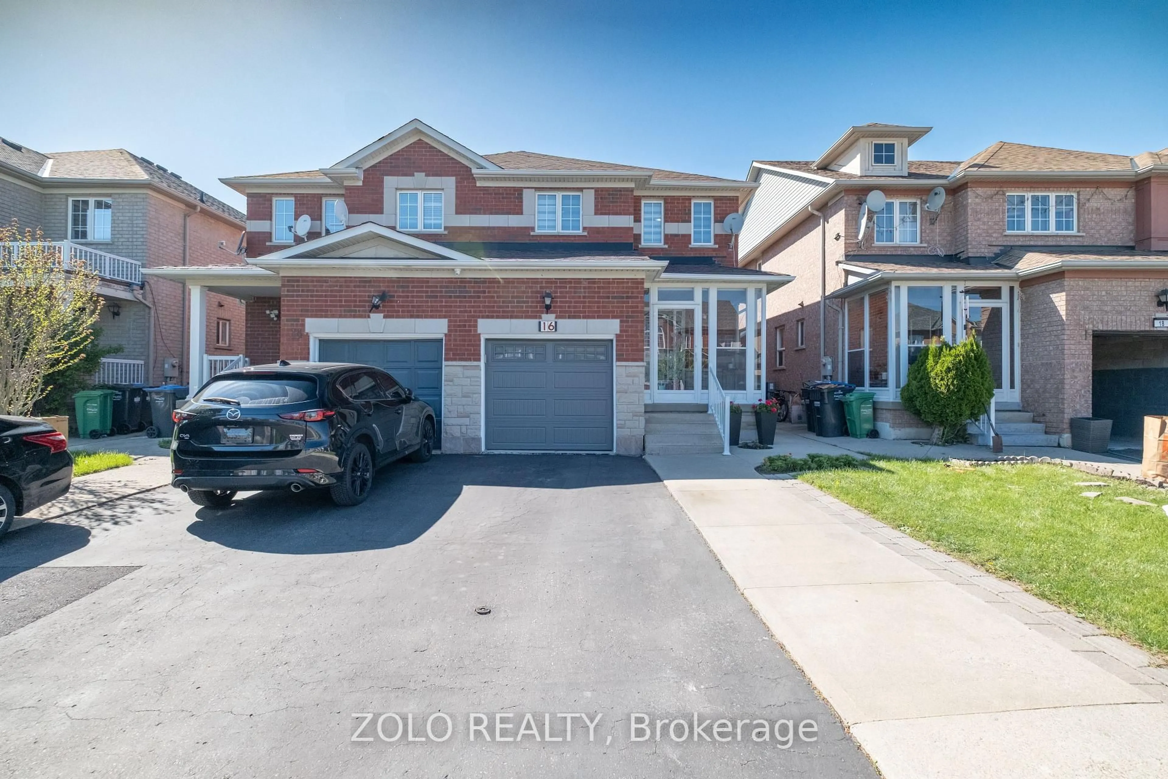 A pic from outside/outdoor area/front of a property/back of a property/a pic from drone, street for 16 Flatfield Way, Brampton Ontario L6P 1N7