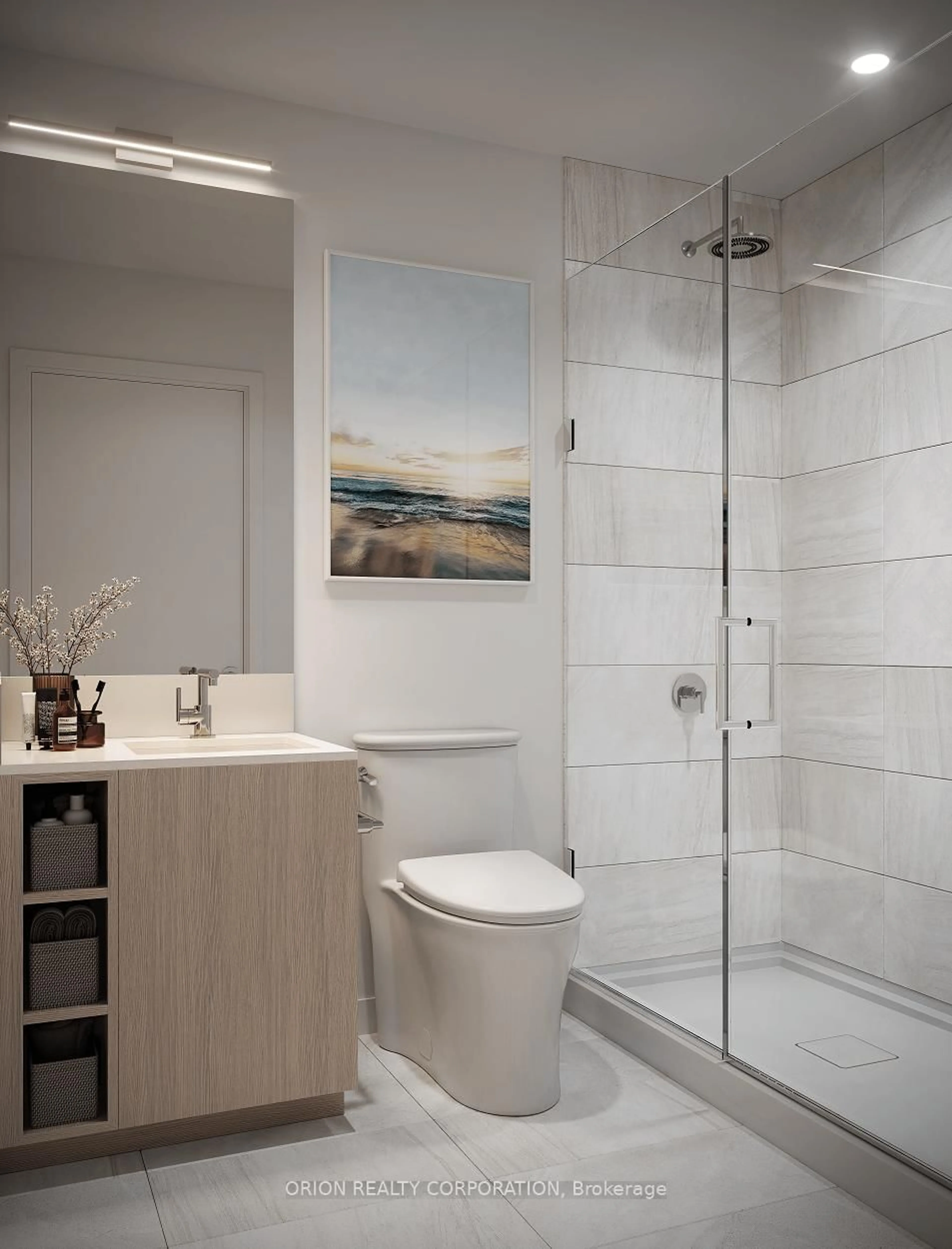 Contemporary bathroom, ceramic/tile floor for 1381 Lakeshore Rd #TH103, Mississauga Ontario L5E 1G6