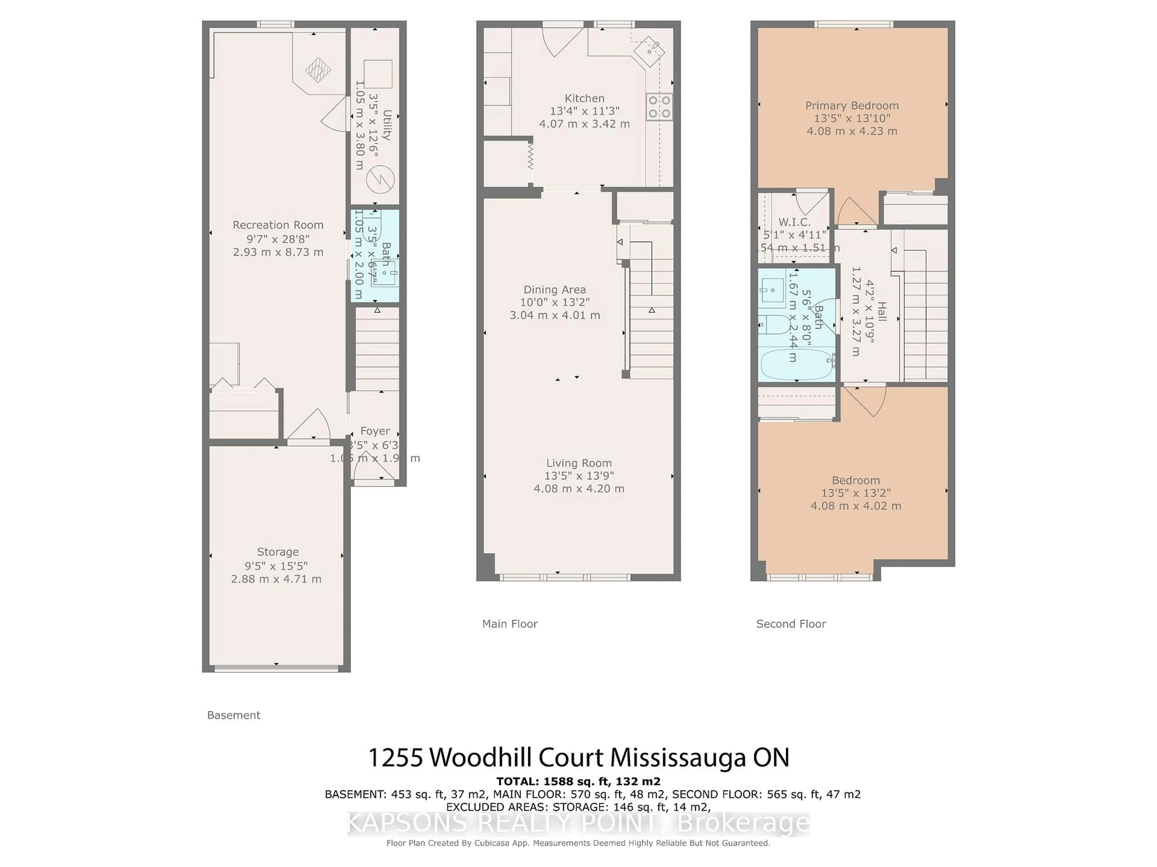 Floor plan for 1255 Woodhill Crt, Mississauga Ontario L5E 3H2