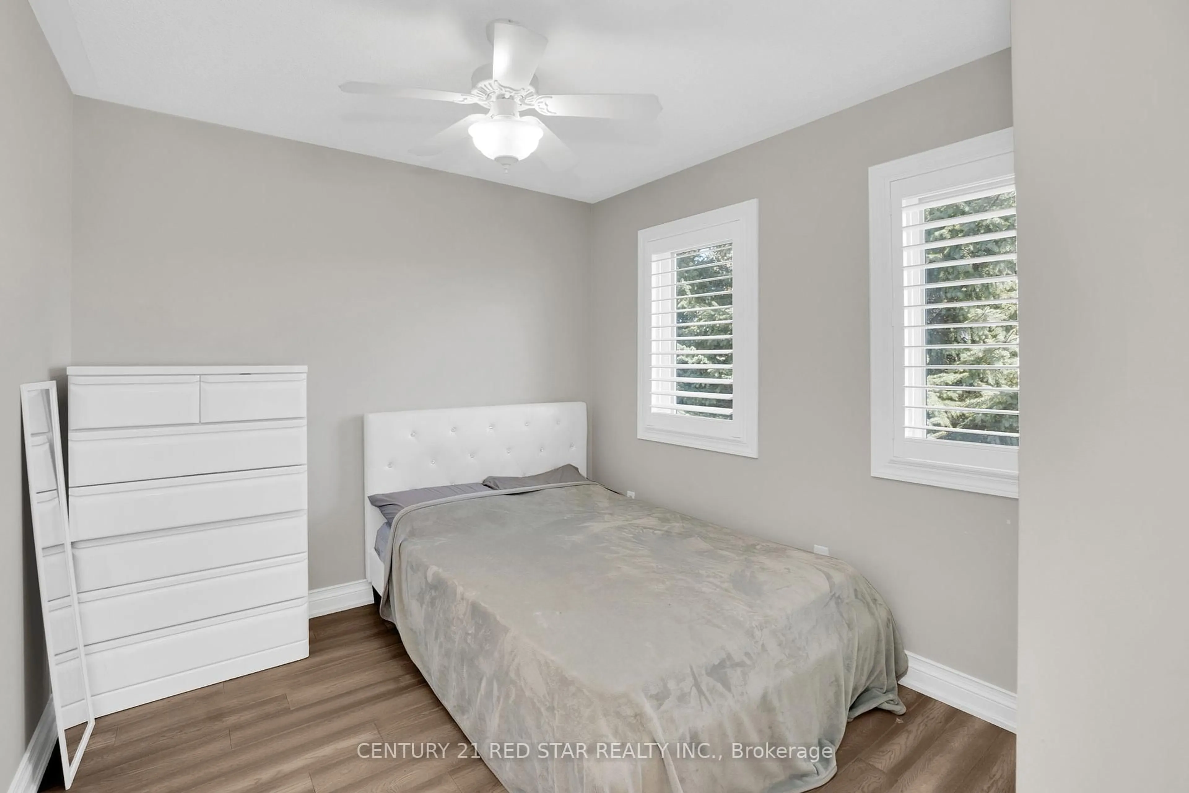 Bedroom with bed, wood/laminate floor for 15247 Argyll Rd, Halton Hills Ontario L7G 5N8