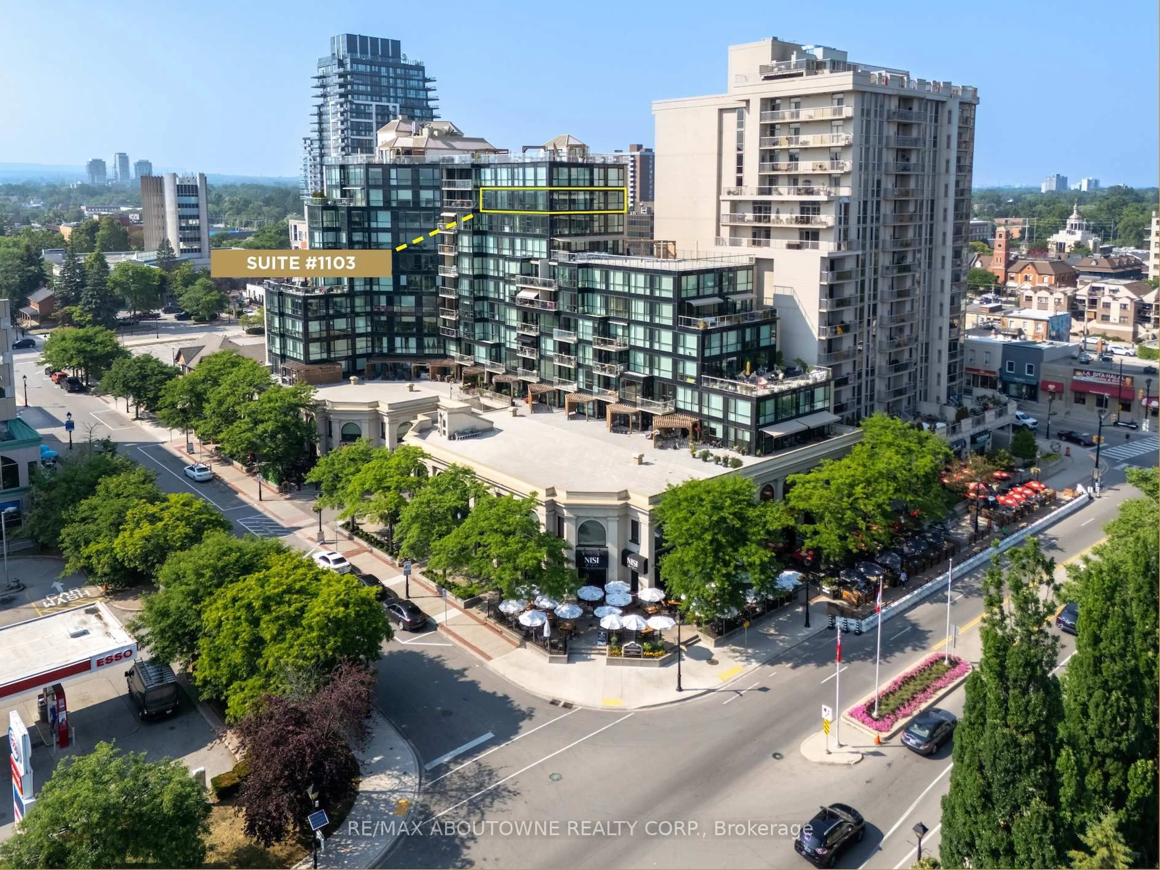 A pic from outside/outdoor area/front of a property/back of a property/a pic from drone, city buildings view from balcony for 415 Locust St #1103, Burlington Ontario L7S 2J2