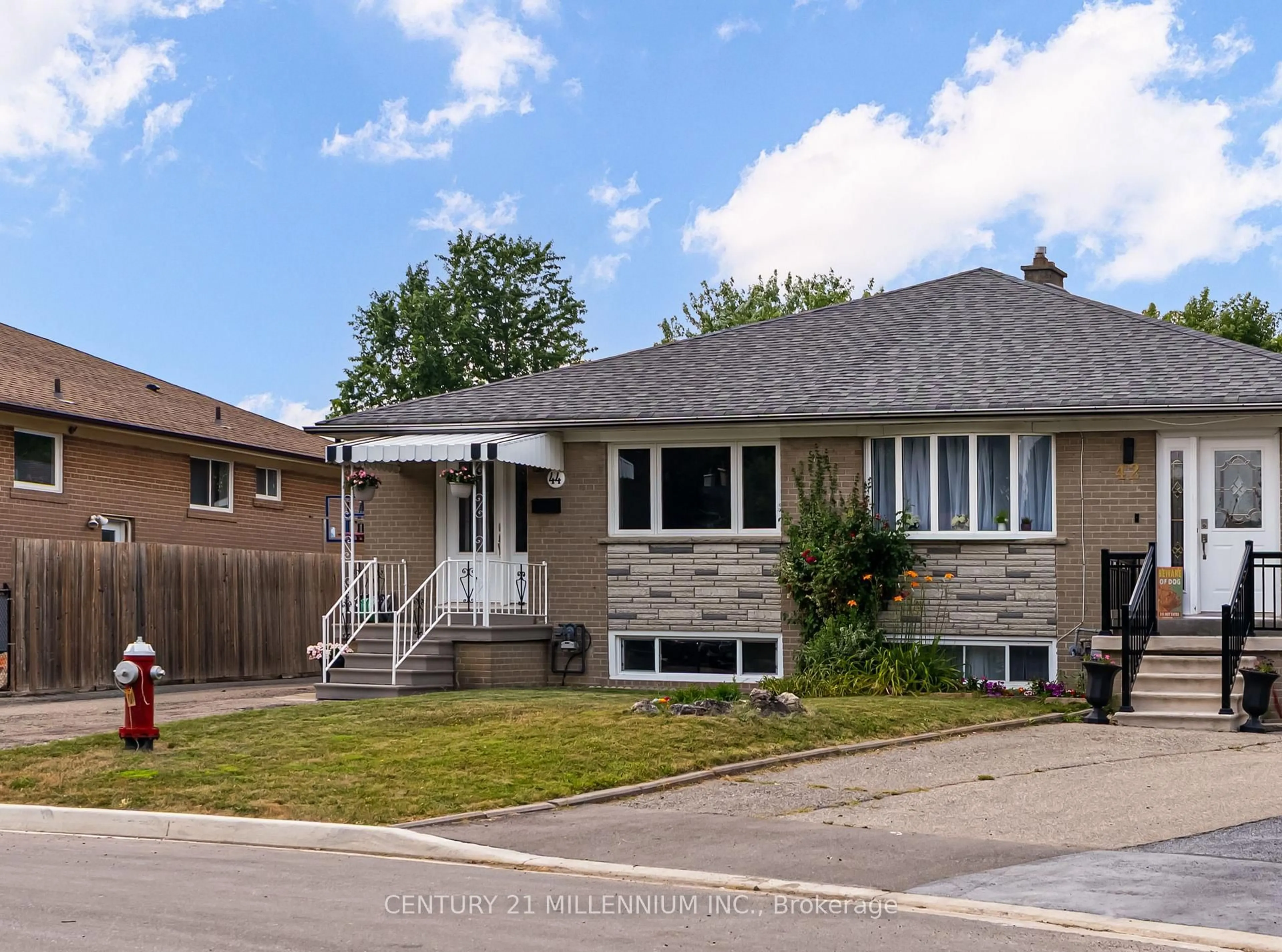 Home with brick exterior material, street for 44 Sanford Cres, Brampton Ontario L6X 2C3