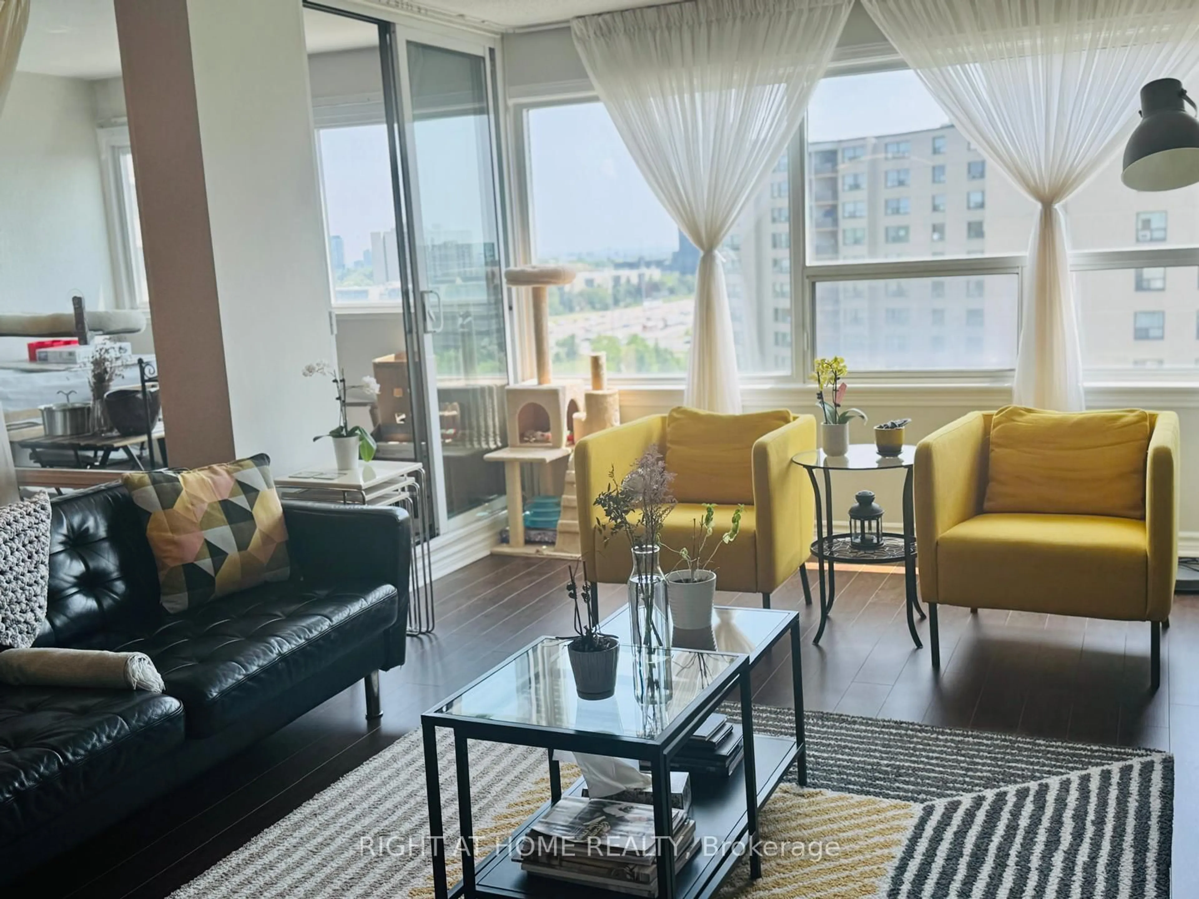Living room with furniture, unknown for 475 The West Mall #1404, Toronto Ontario M9C 4Z3