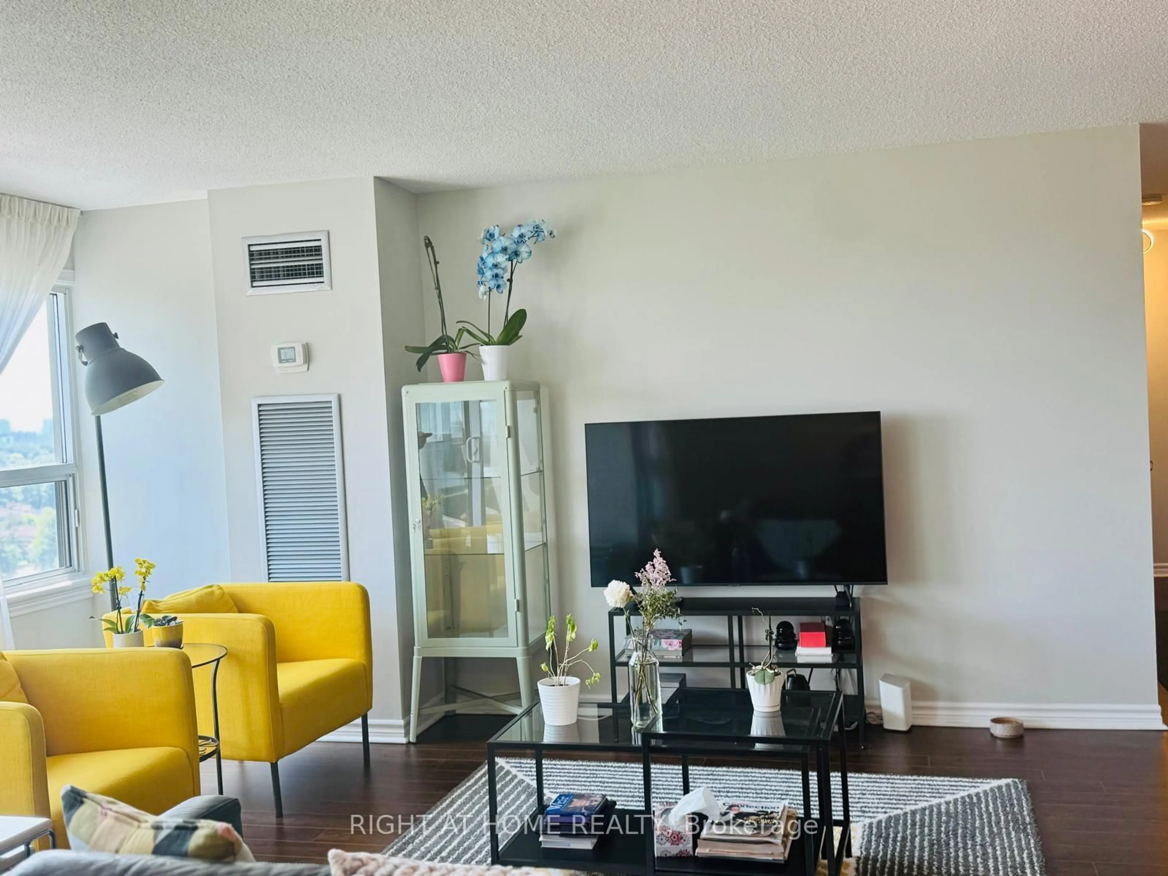 Living room with furniture, unknown for 475 The West Mall #1404, Toronto Ontario M9C 4Z3