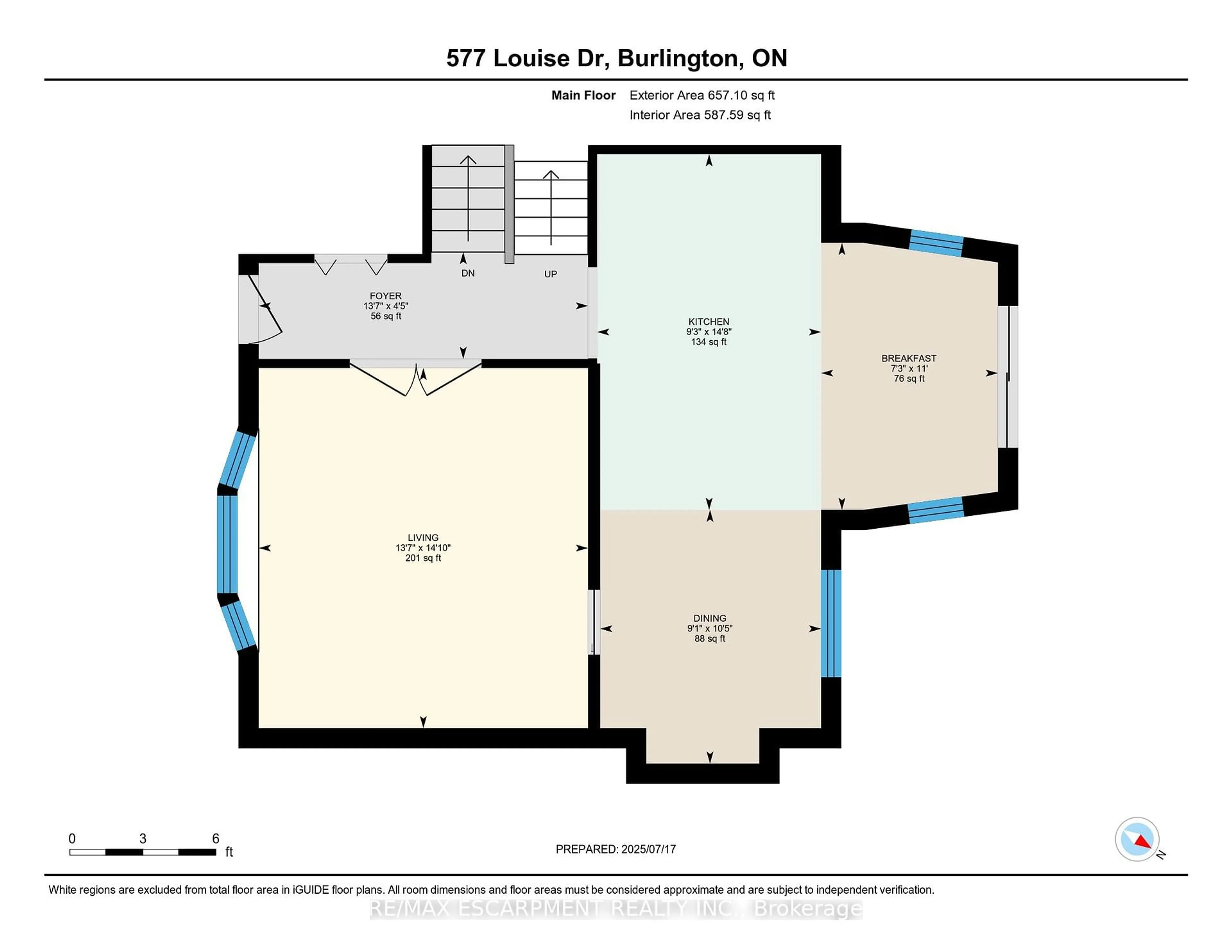 Floor plan for 577 Louise Dr, Burlington Ontario L7L 2T8