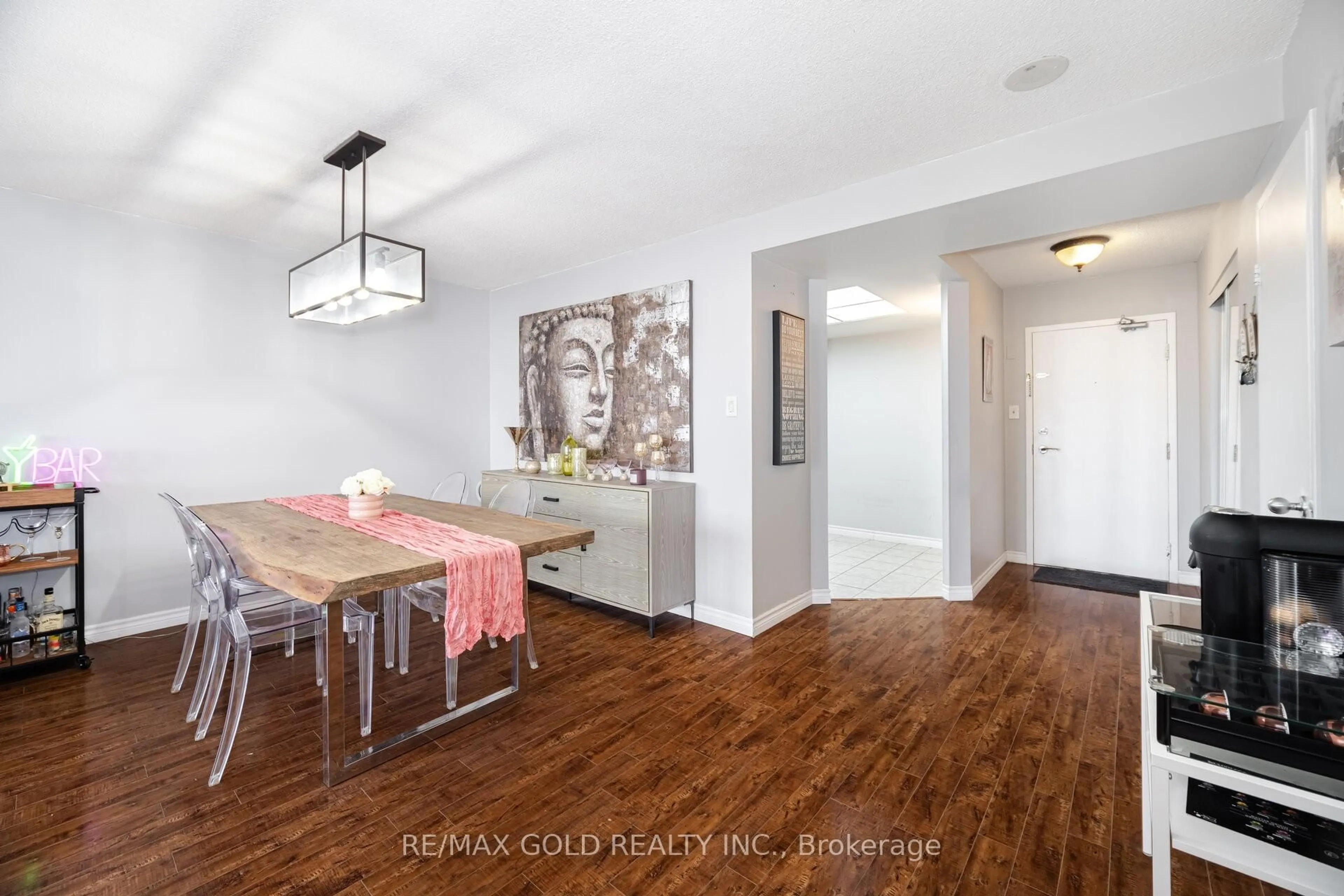 Dining room, wood/laminate floor for 8 Lisa St #903, Brampton Ontario L6T 4S6