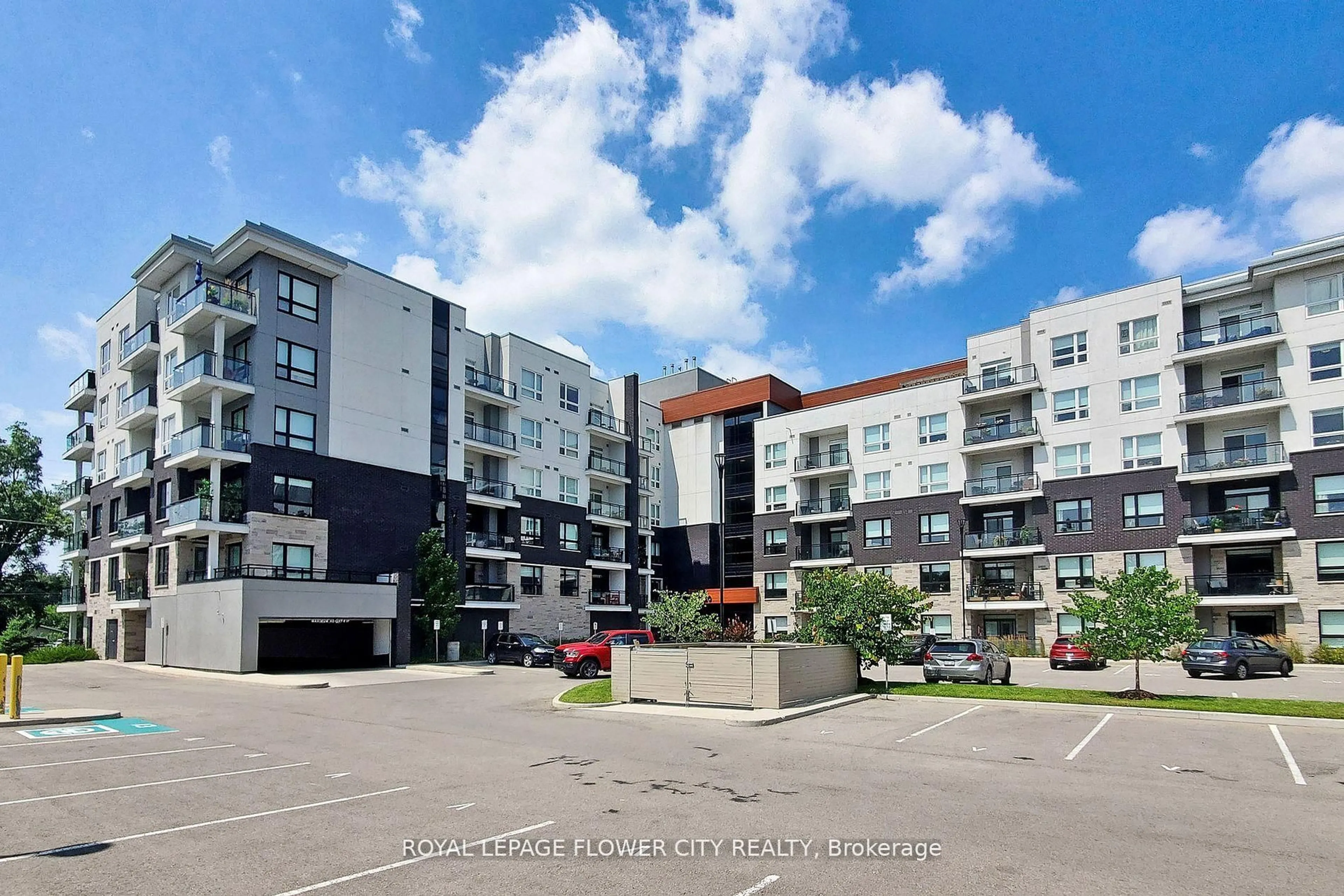 A pic from outside/outdoor area/front of a property/back of a property/a pic from drone, street for 320 Plains Rd #106, Burlington Ontario L7T 0C1