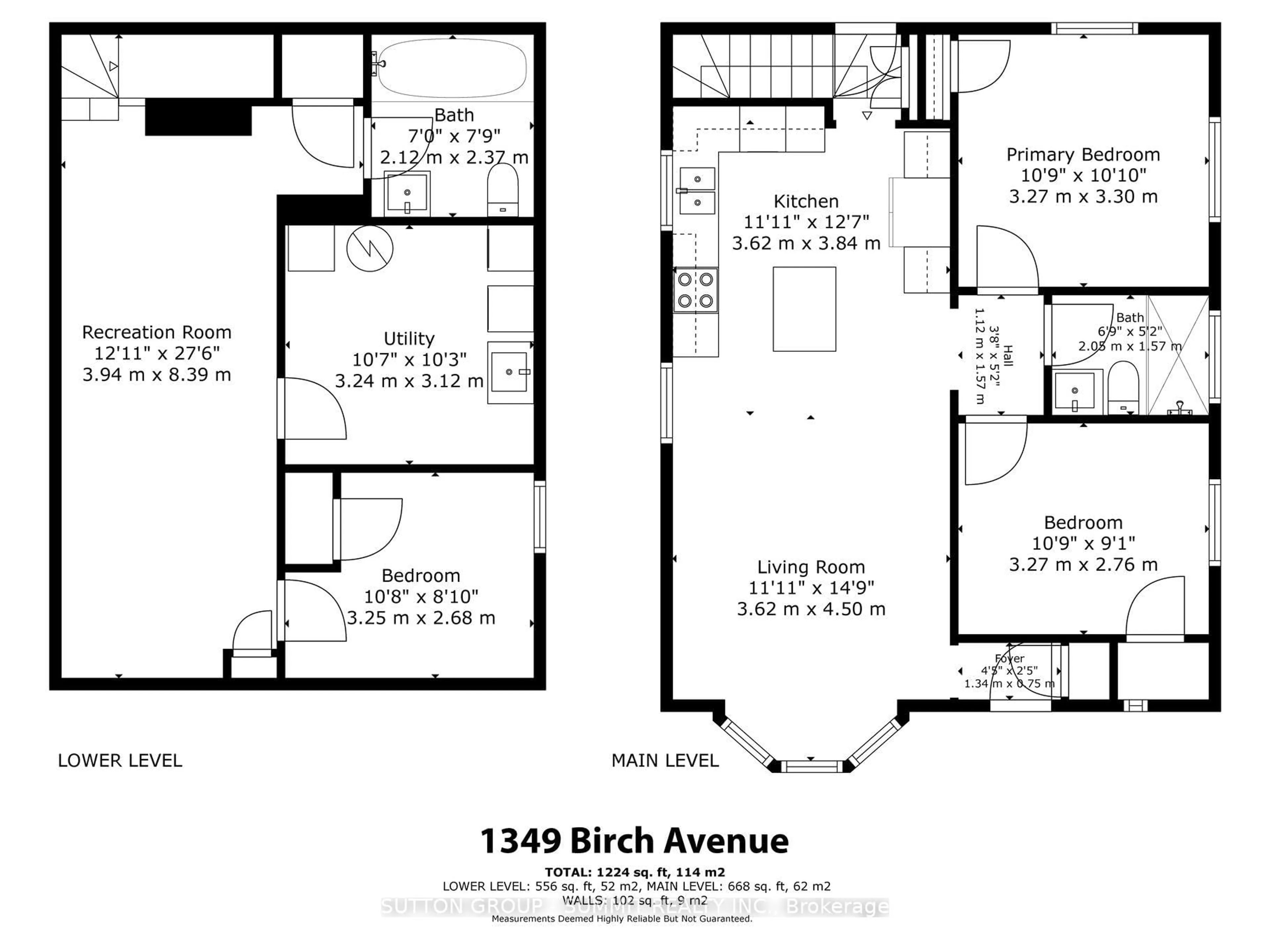 Floor plan for 1349 BIRCH Ave, Burlington Ontario L7S 1J1