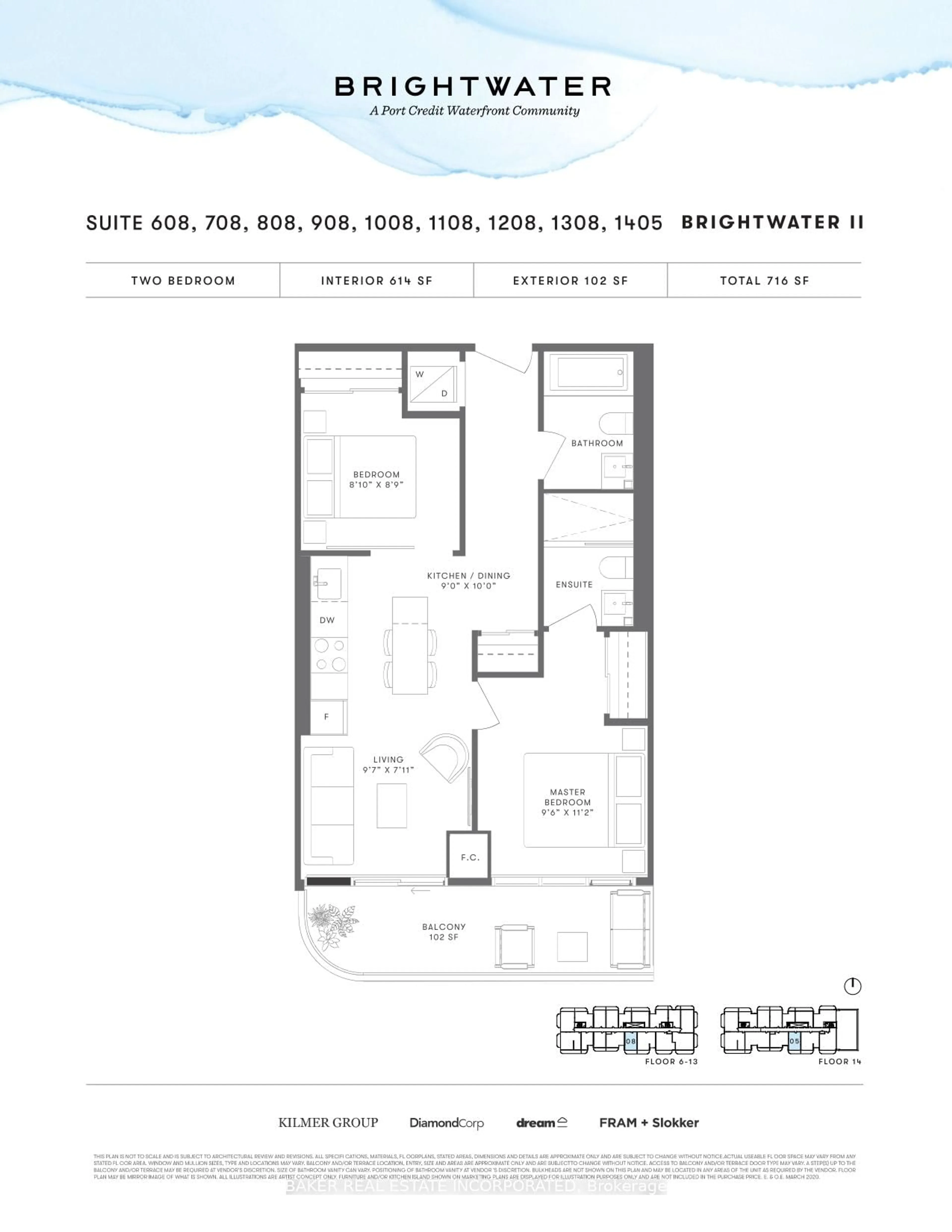Floor plan for 220 Missinnihe Way #808, Mississauga Ontario L5H 0A9