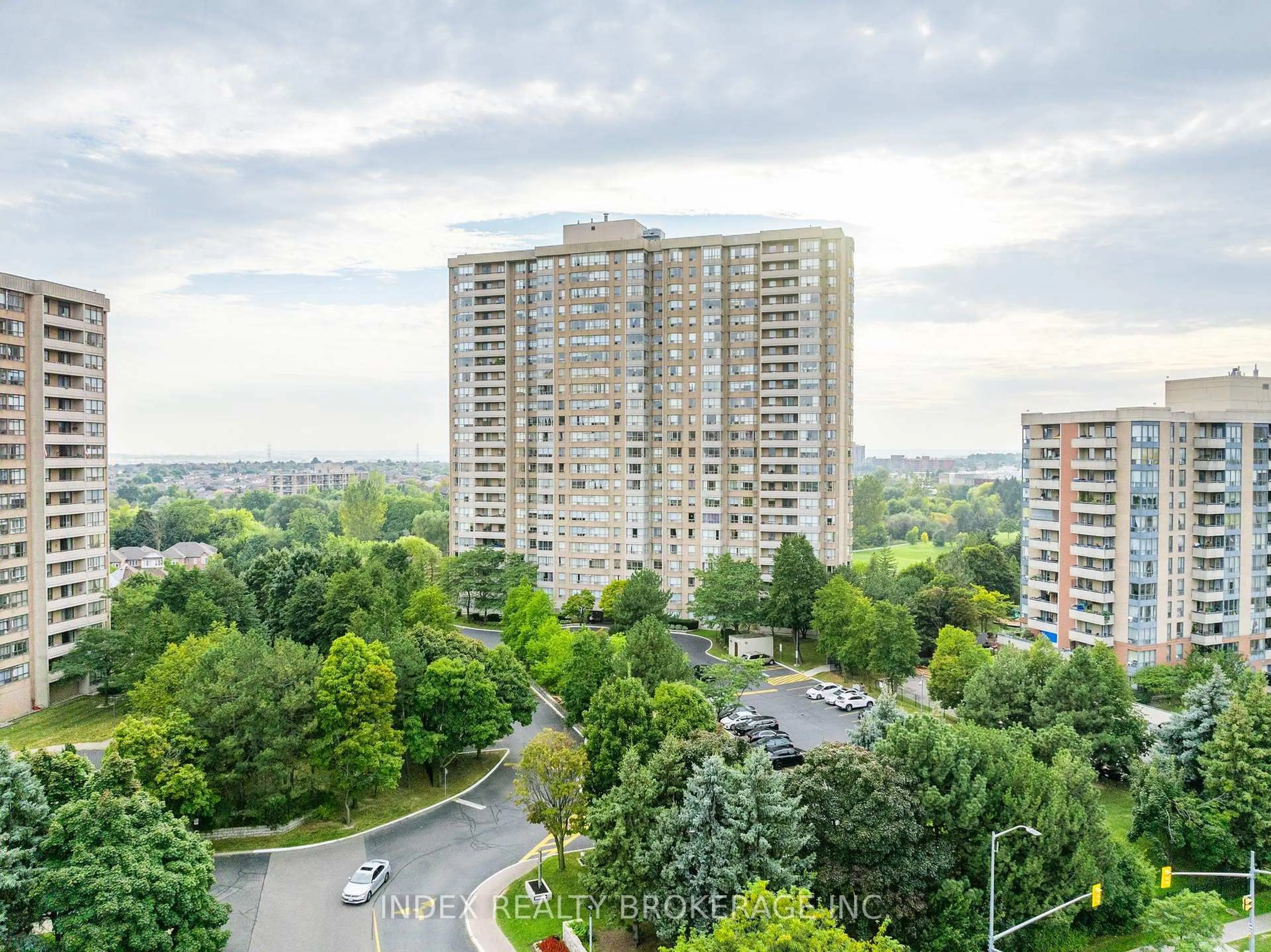 A pic from outside/outdoor area/front of a property/back of a property/a pic from drone, city buildings view from balcony for 30 Malta Ave #1907, Brampton Ontario L6Y 4S5