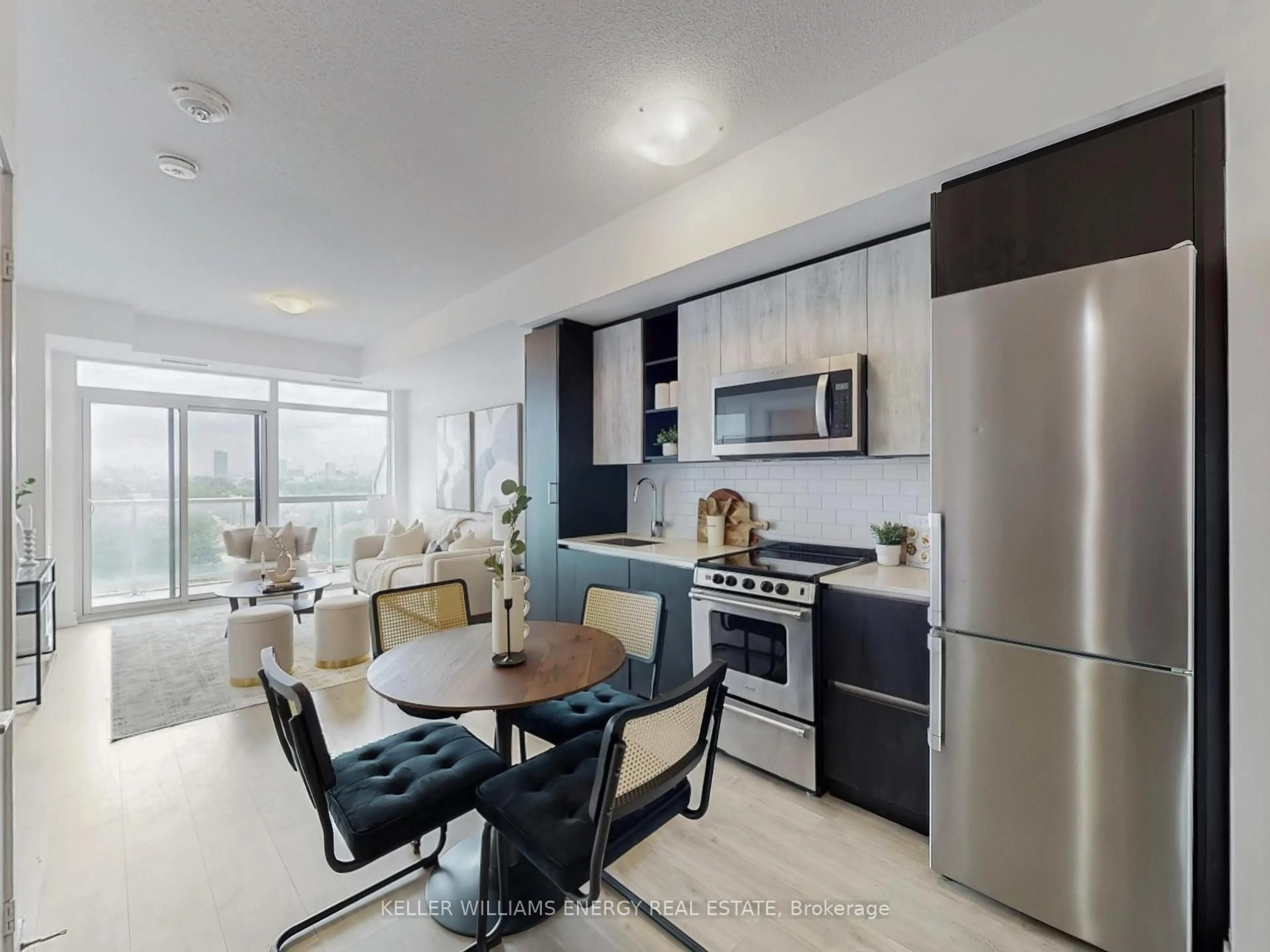 Open concept kitchen, ceramic/tile floor for 251 Manitoba St #1021, Toronto Ontario M8Y 0C7