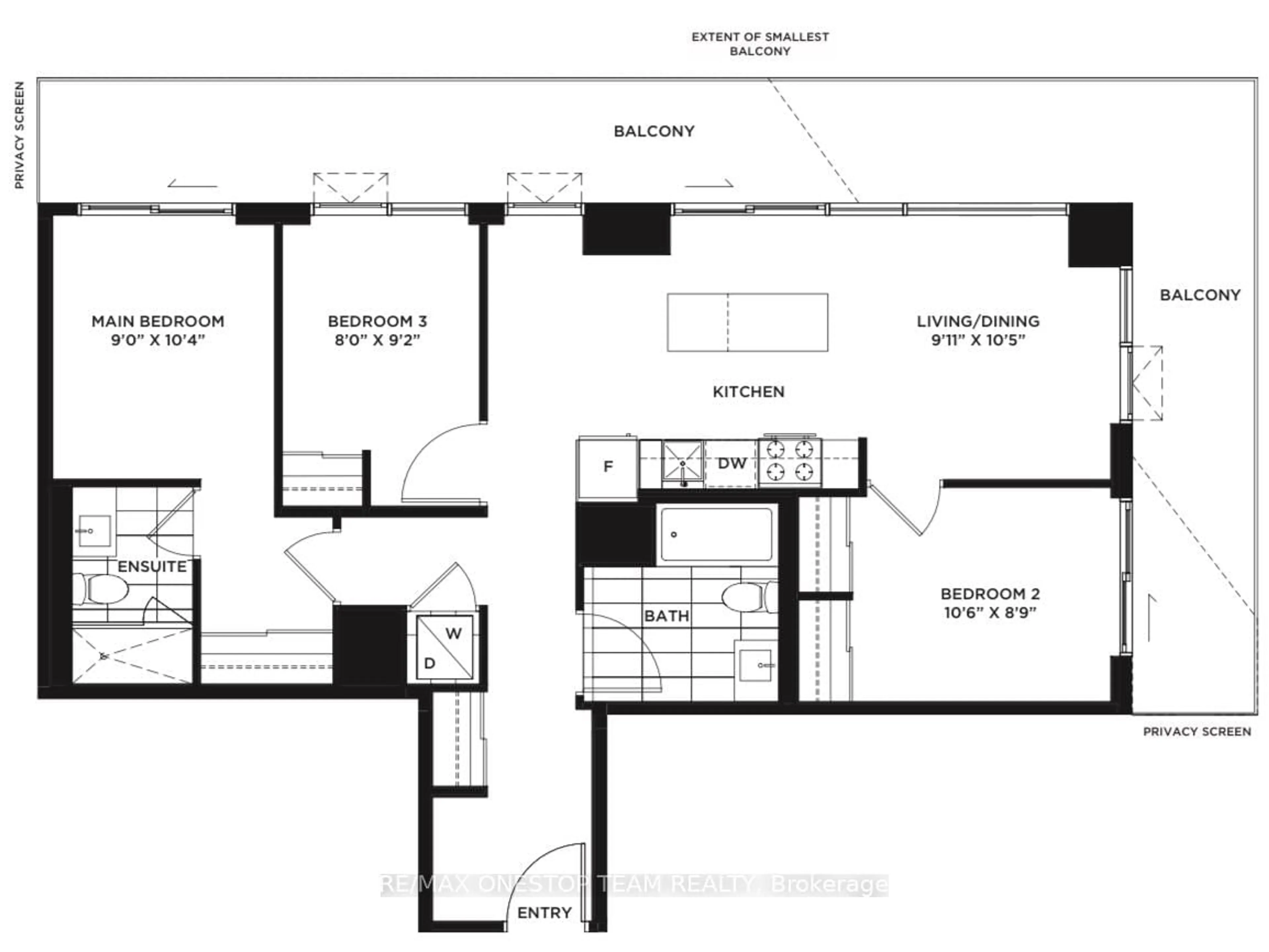 Floor plan for 4065 Confederation Pkwy #1908, Mississauga Ontario L5B 0L4