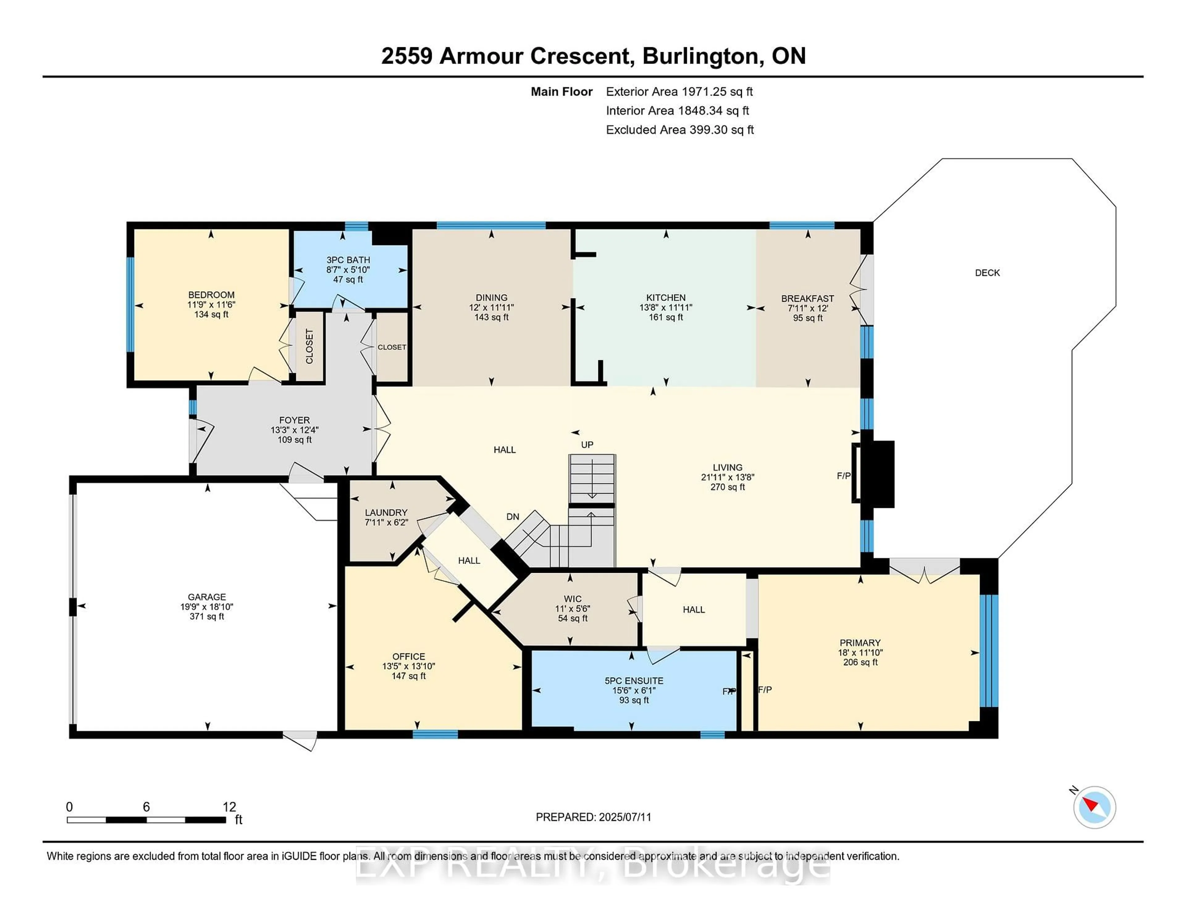 Floor plan for 2559 Armour Cres, Burlington Ontario L7M 4T4