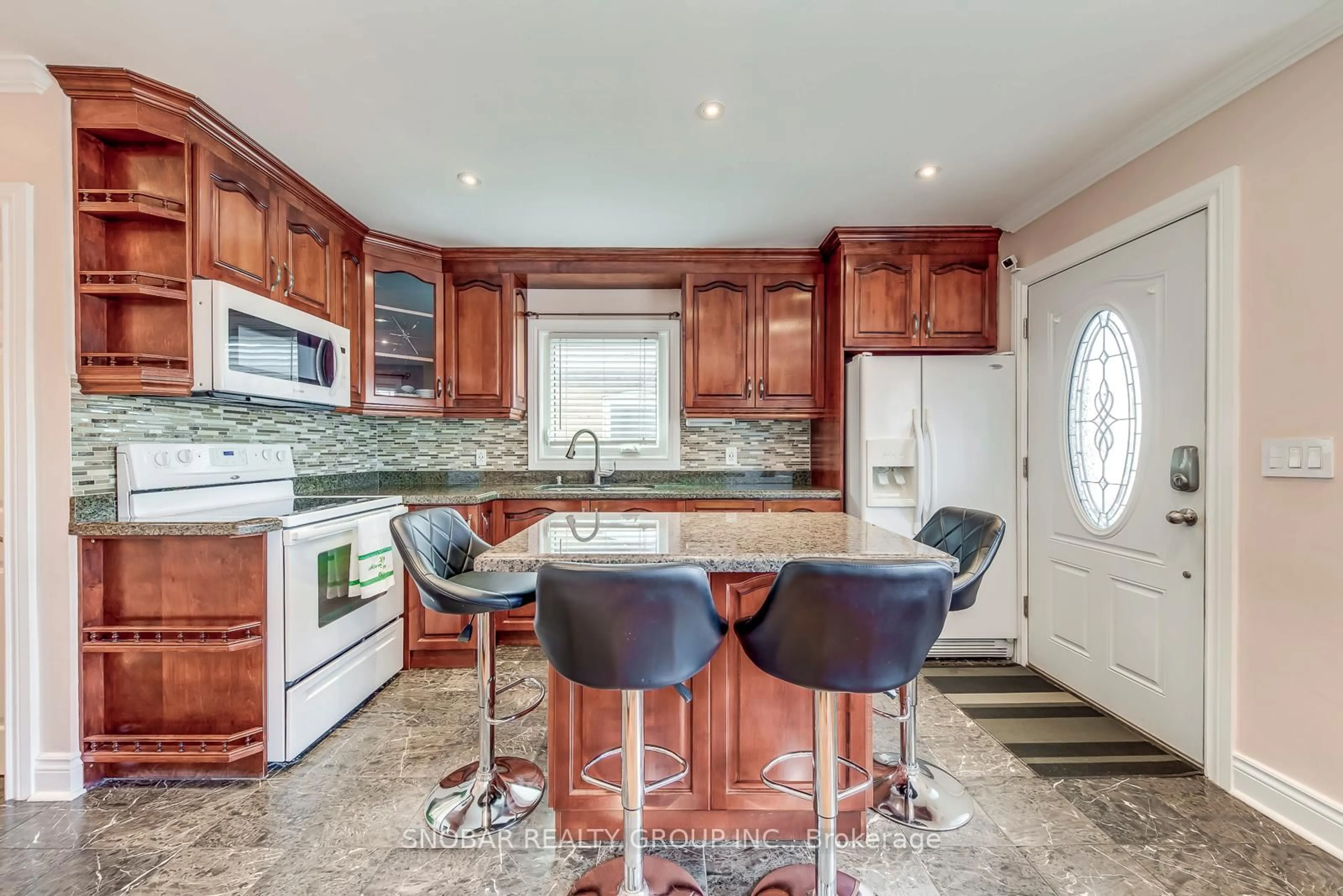 Open concept kitchen, ceramic/tile floor for 151 Cameron Ave, Toronto Ontario M6M 1R5