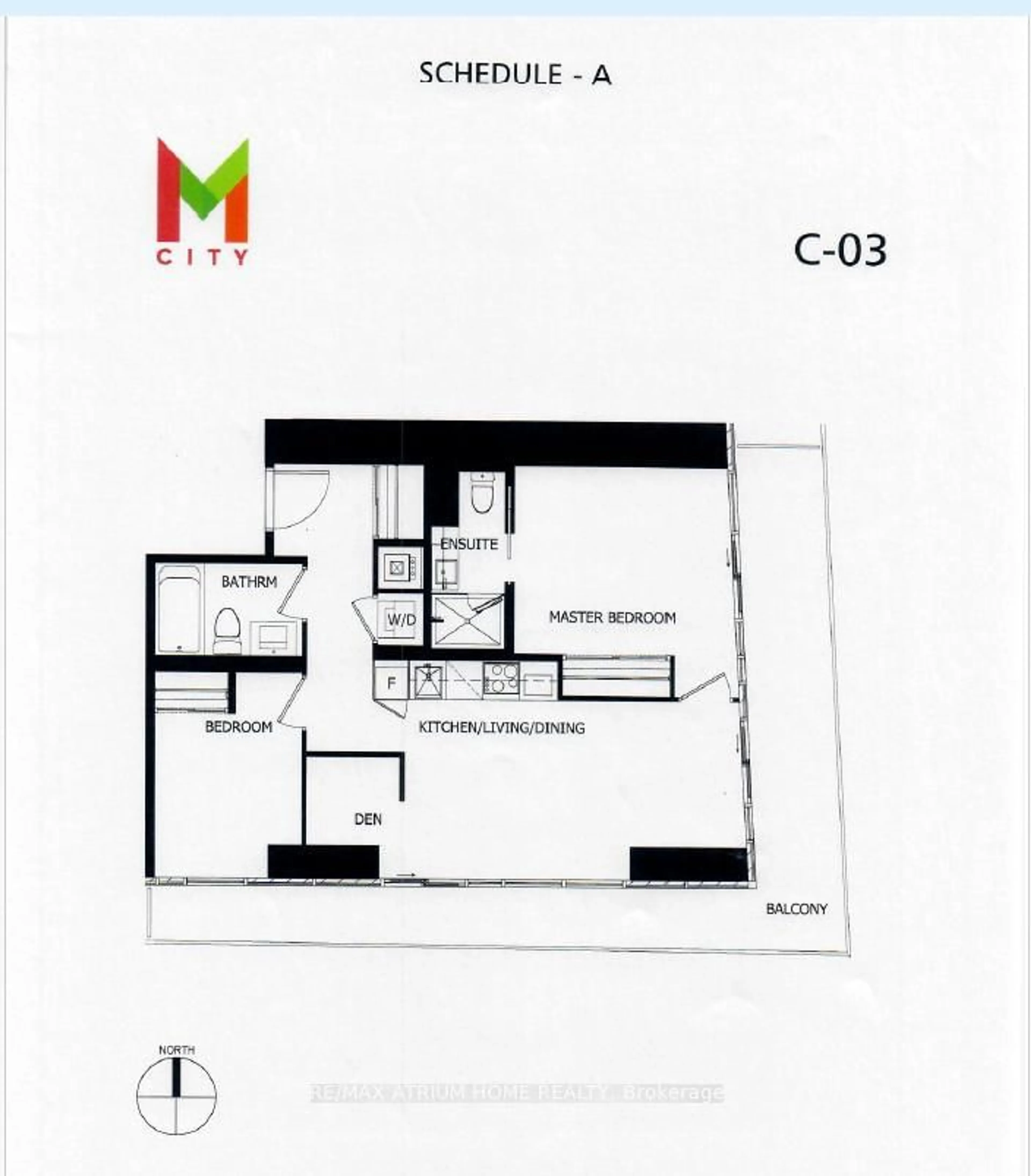 Floor plan for 3900 Confederation Pkwy #2503, Mississauga Ontario L5B 0M3