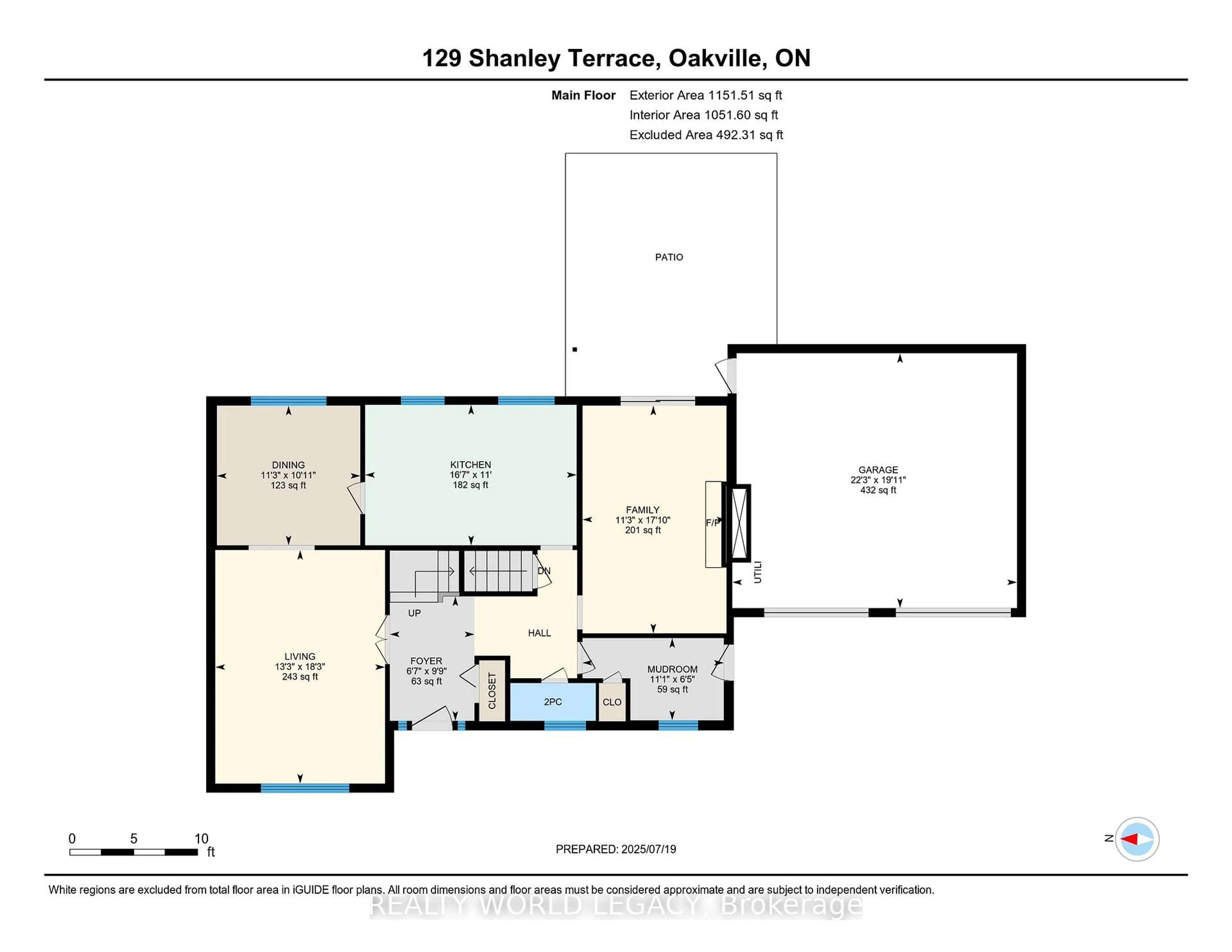 Floor plan for 129 Shanley Terr, Oakville Ontario L6K 2H7