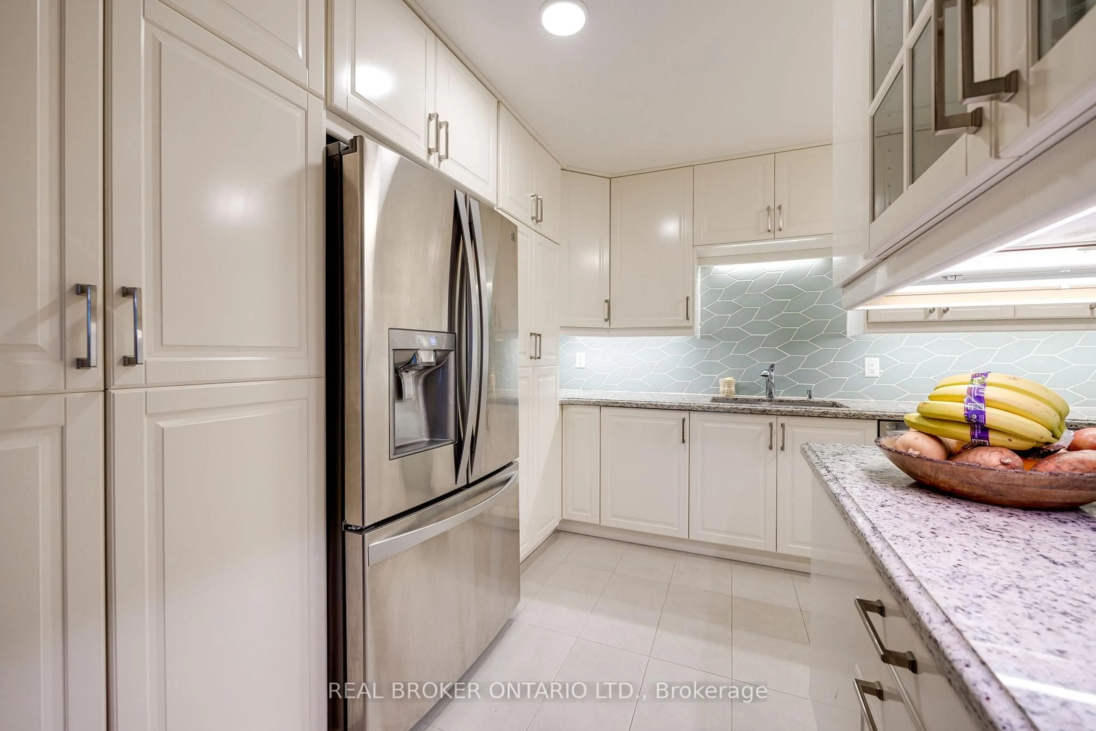 Contemporary kitchen, ceramic/tile floor for 716 The West Mall #309, Toronto Ontario M9C 4X6