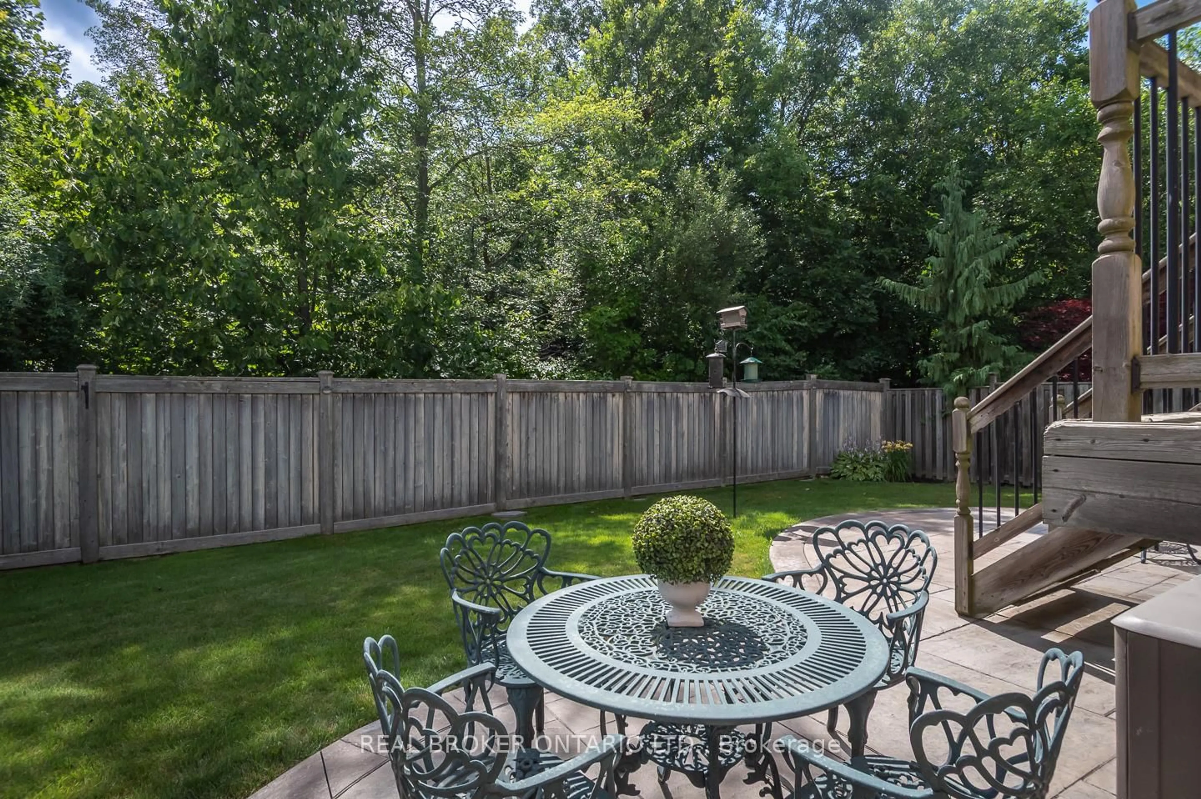 Patio, forest/trees view for 1273 Ellenton Cres, Milton Ontario L9T 6V3