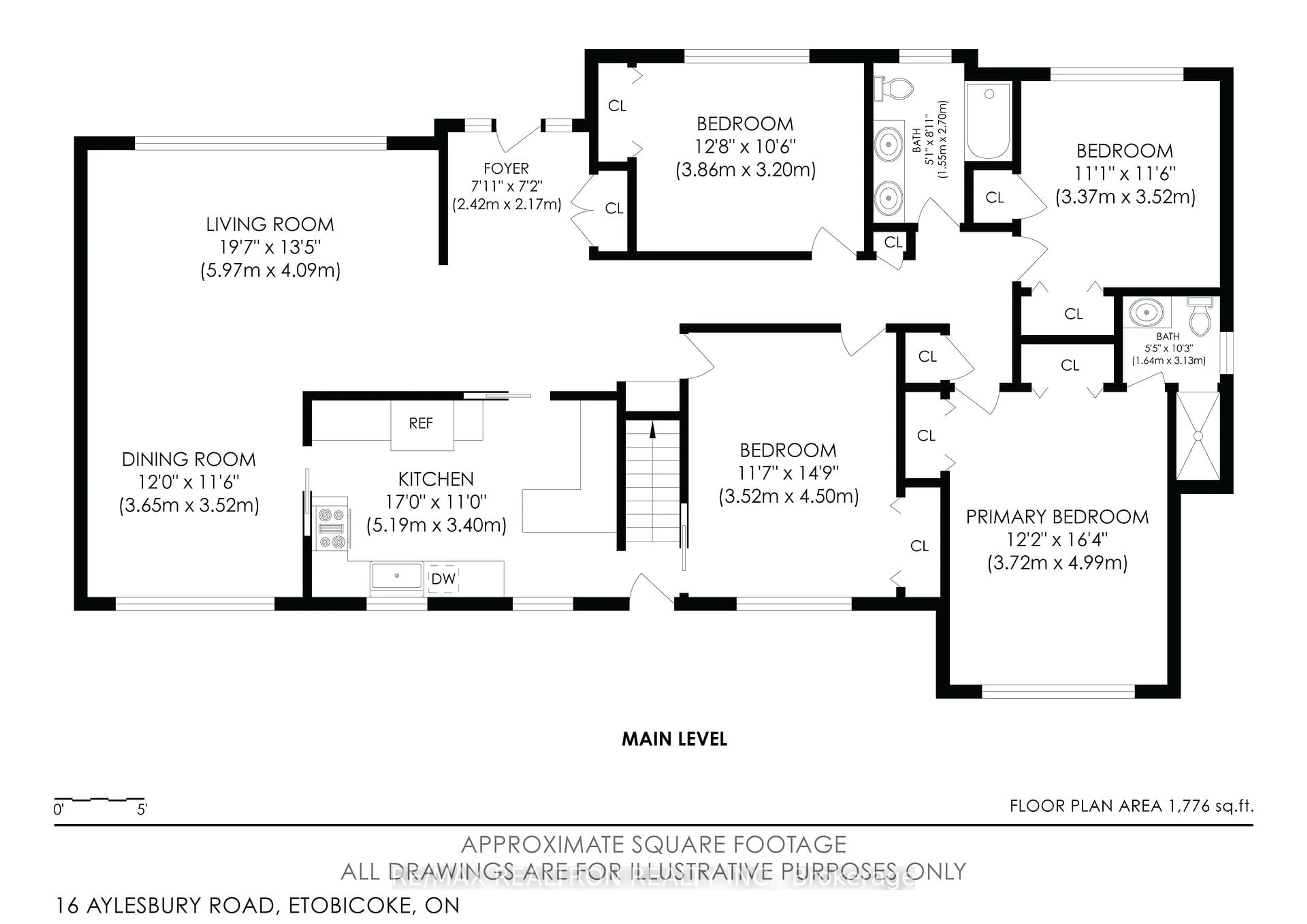 Floor plan for 16 Aylesbury Rd, Toronto Ontario M9A 2M5