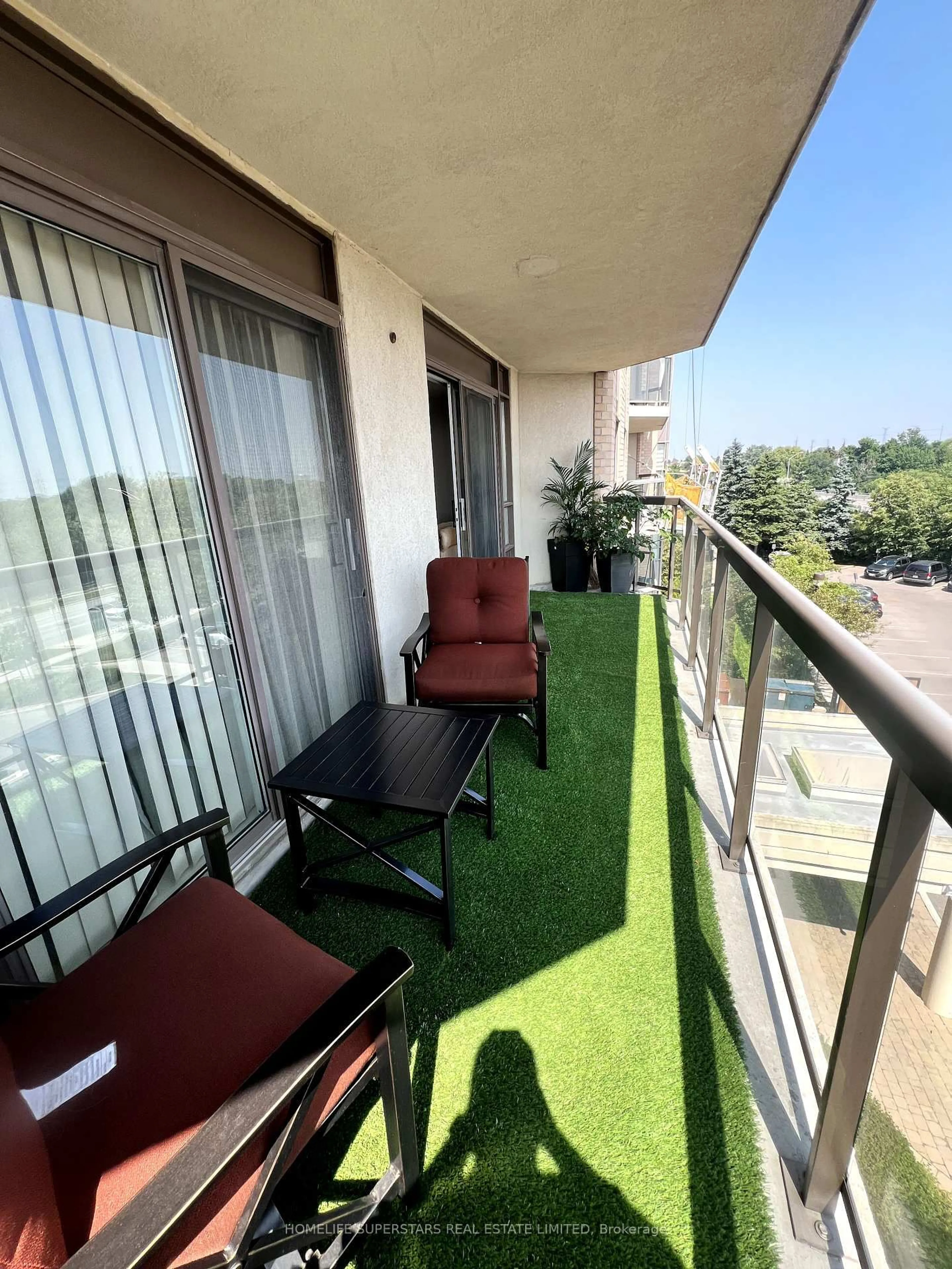 Balcony in the apartment, city buildings view from balcony for 300 Ray Lawson Blvd #416, Brampton Ontario L6Y 5H5