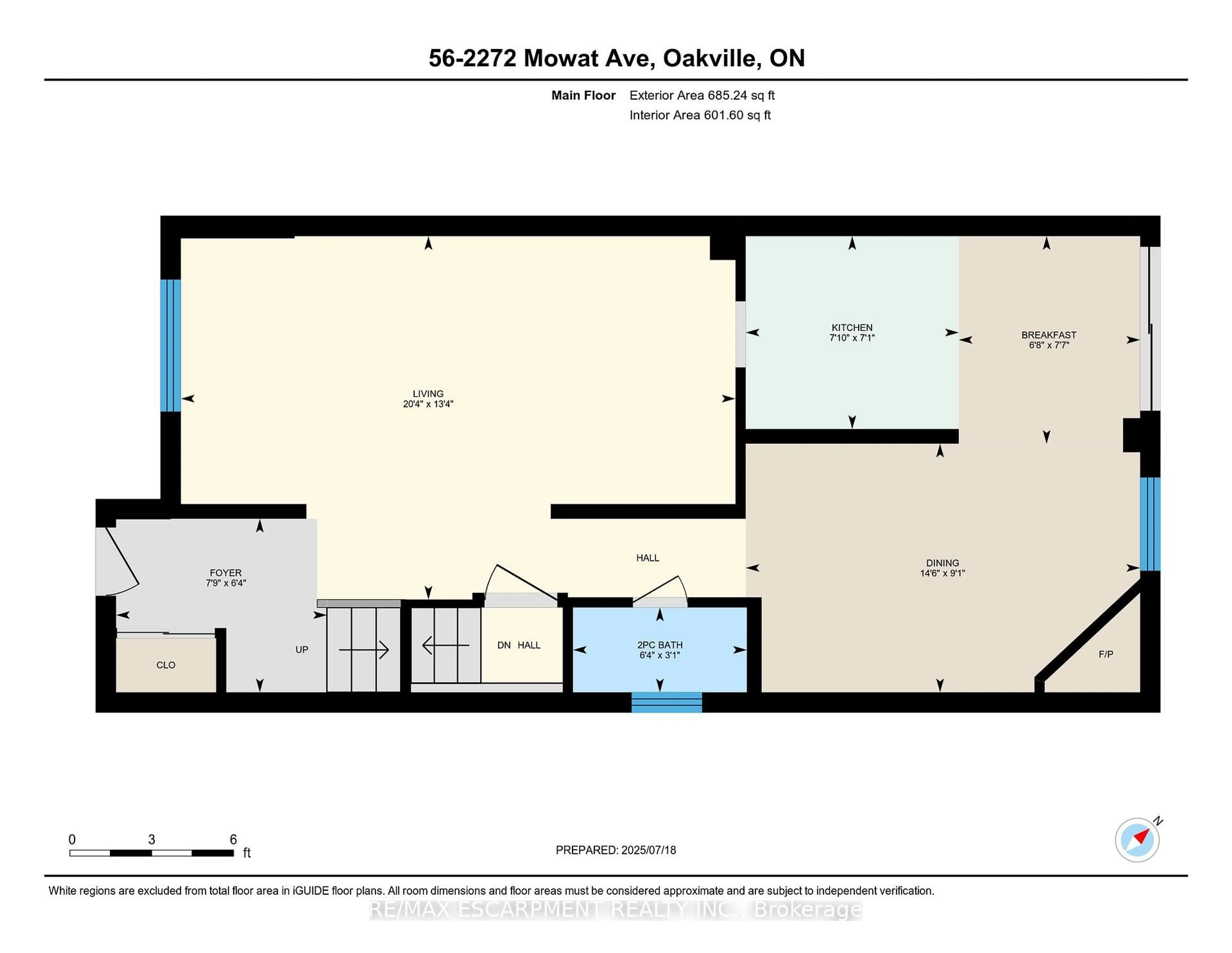 Floor plan for 2272 Mowat Ave ##56, Oakville Ontario L6H 5L8
