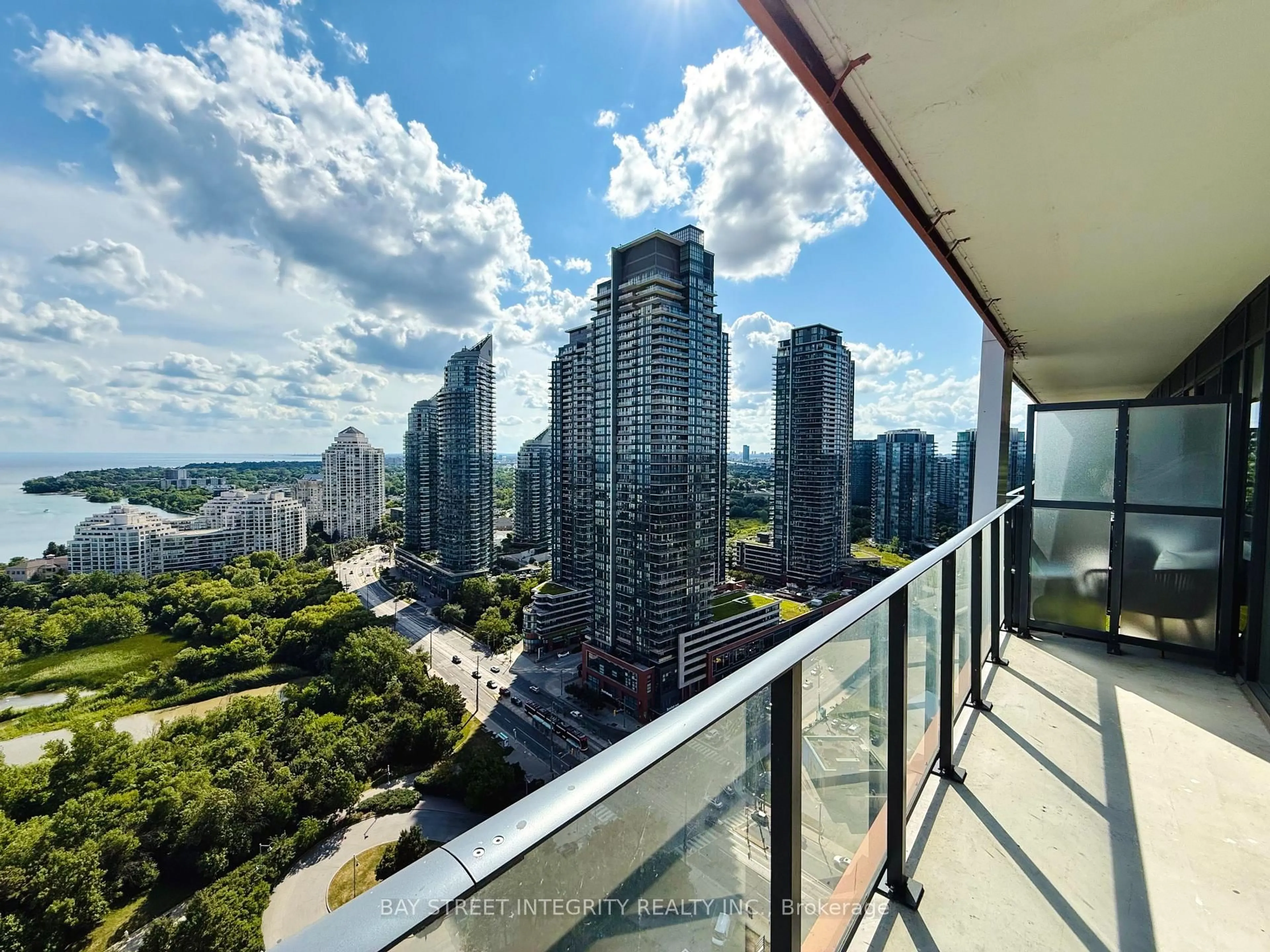 Balcony in the apartment, city buildings view from balcony for 30 Shore Breeze Dr #2418, Toronto Ontario M8V 0J1