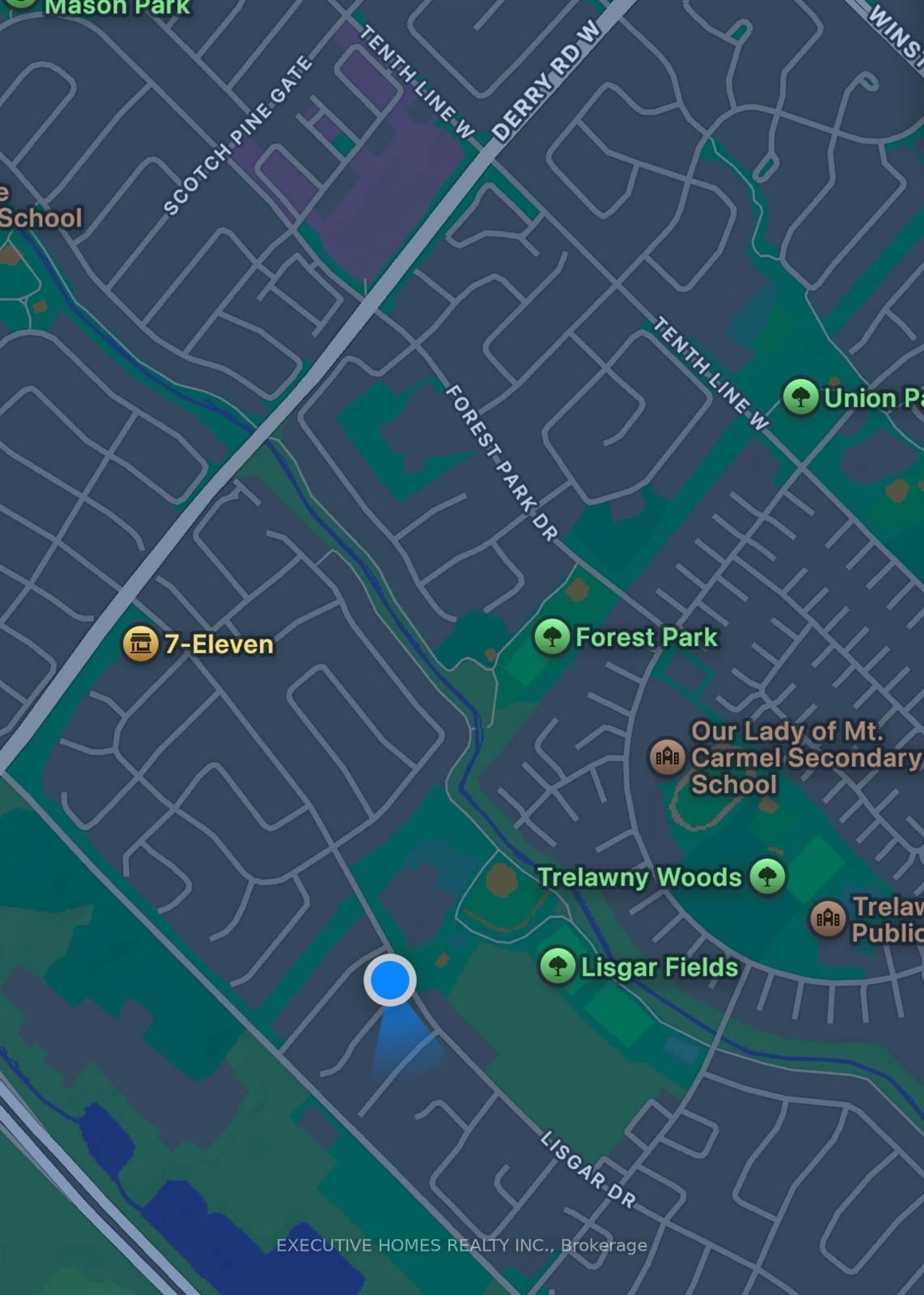 Picture of a map for 6728 Lisgar Dr, Mississauga Ontario L5N 6S7