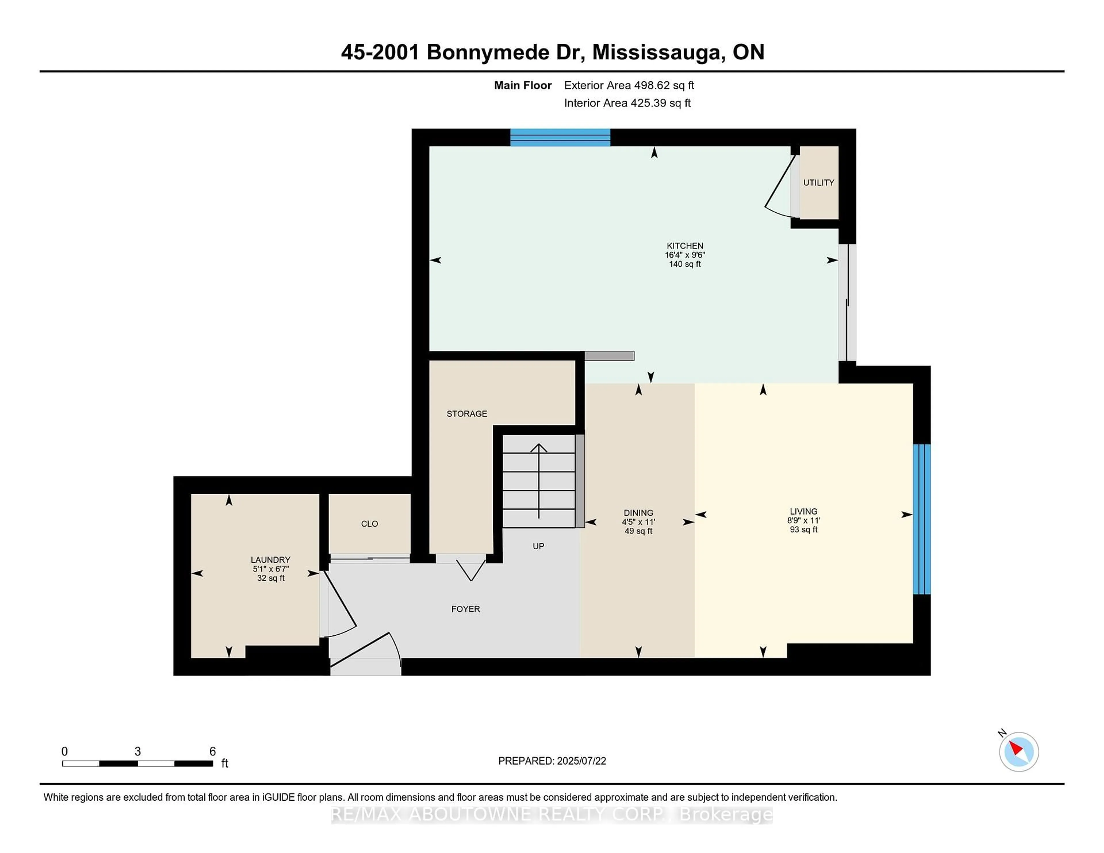 Floor plan for 2001 Bonnymede Dr #45, Mississauga Ontario L5J 4H8