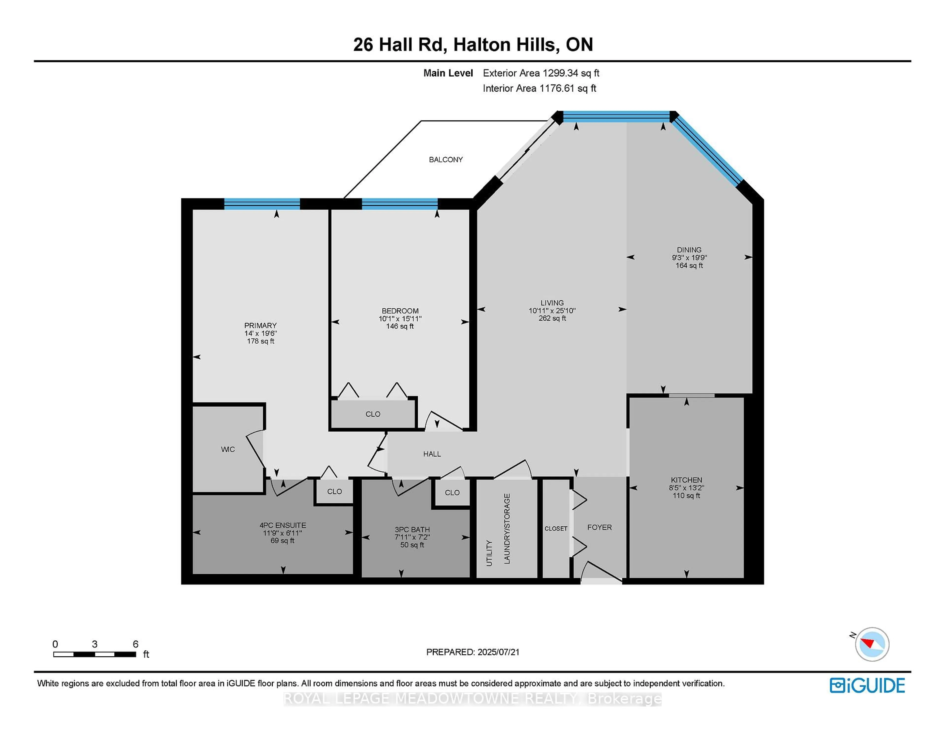 Floor plan for 26 Hall Rd #302, Halton Hills Ontario L7G 5G5