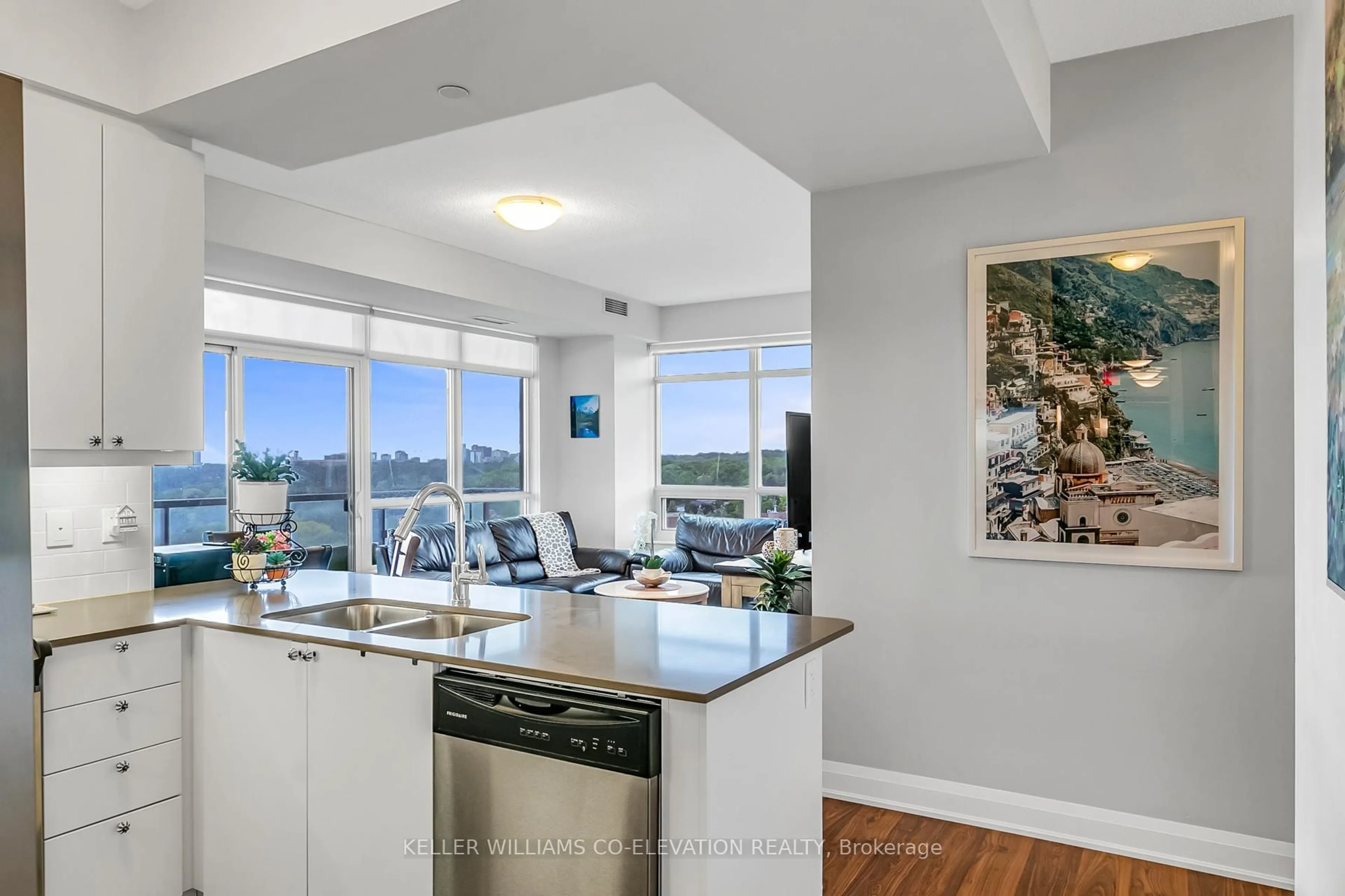 Open concept kitchen, unknown for 25 Fontenay Crt #1104, Toronto Ontario M9A 0C4