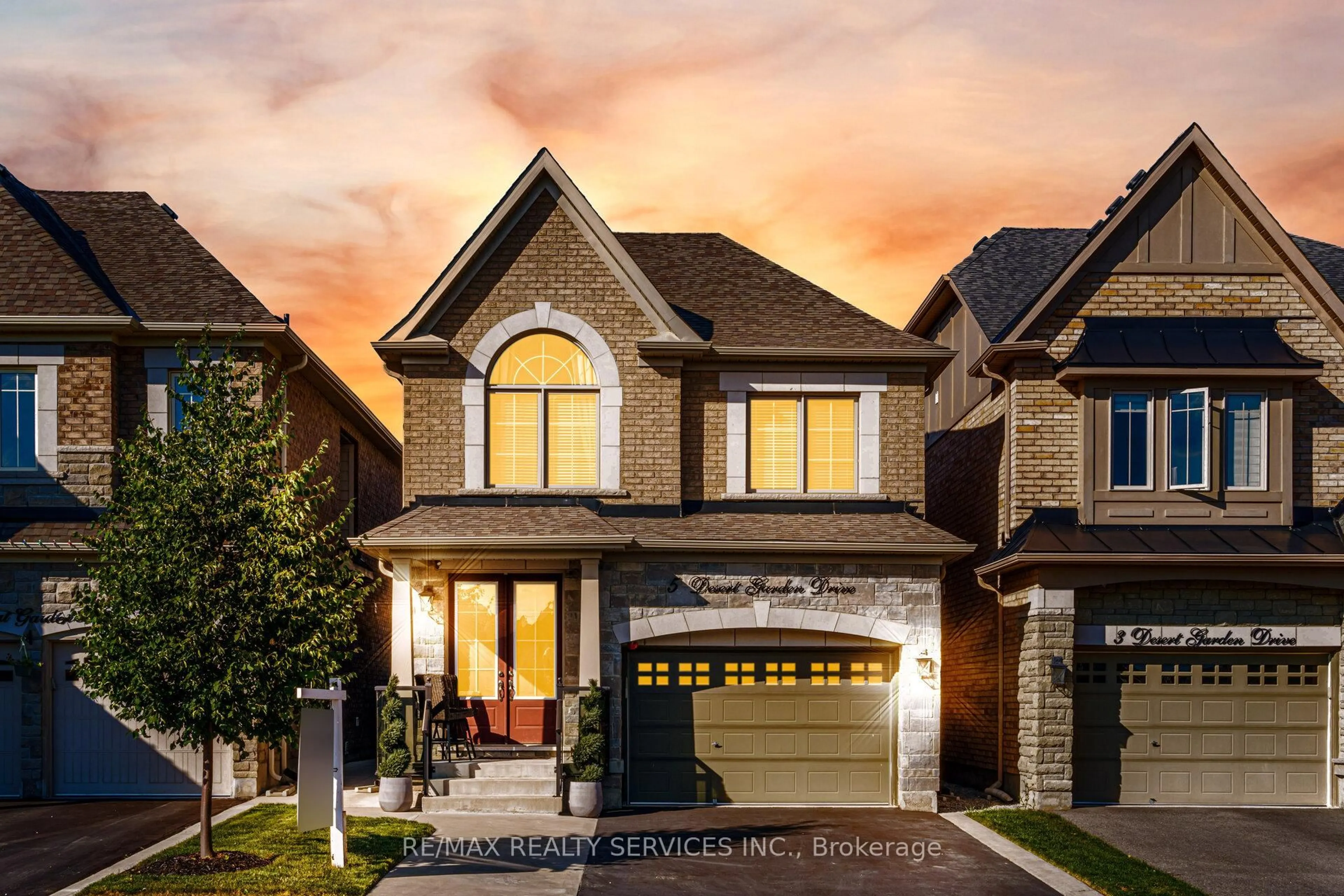 Home with brick exterior material, street for 5 Desert Garden Dr, Brampton Ontario L7A 4M4