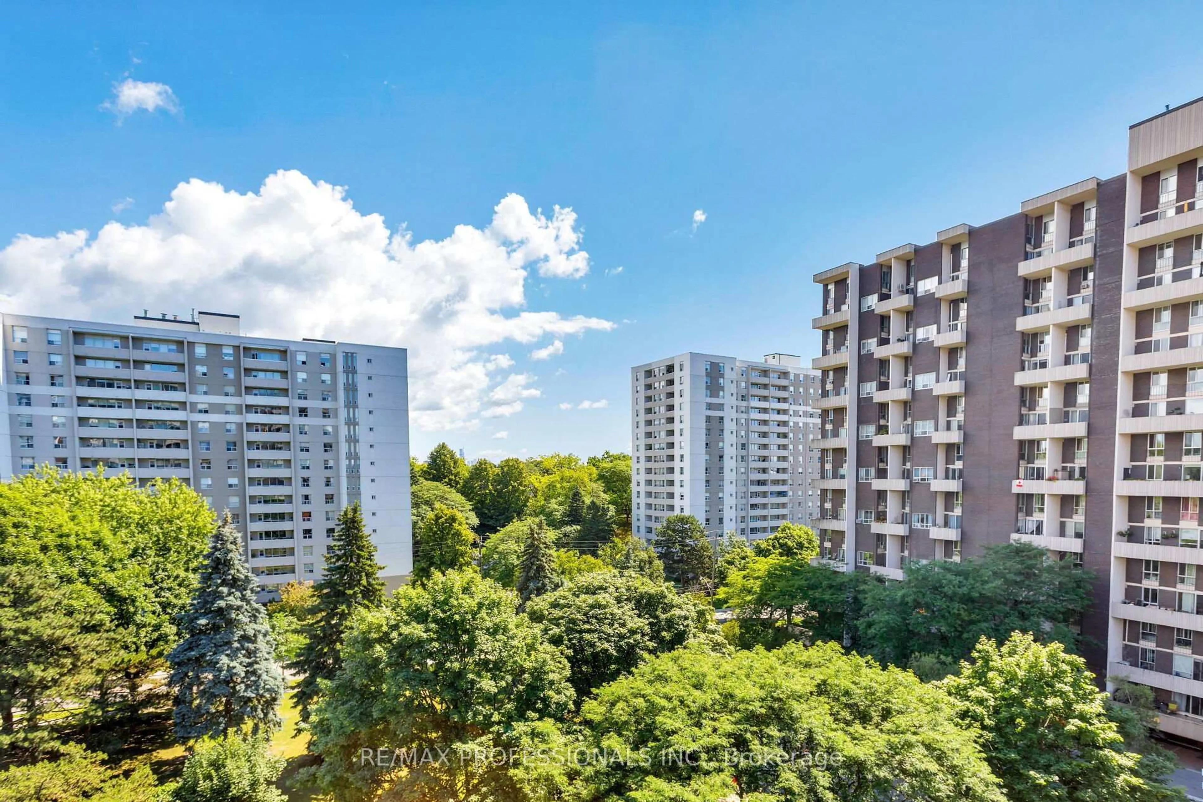 Balcony in the apartment, city buildings view from balcony for 35 Ormskirk Ave #510, Toronto Ontario M6S 1A8