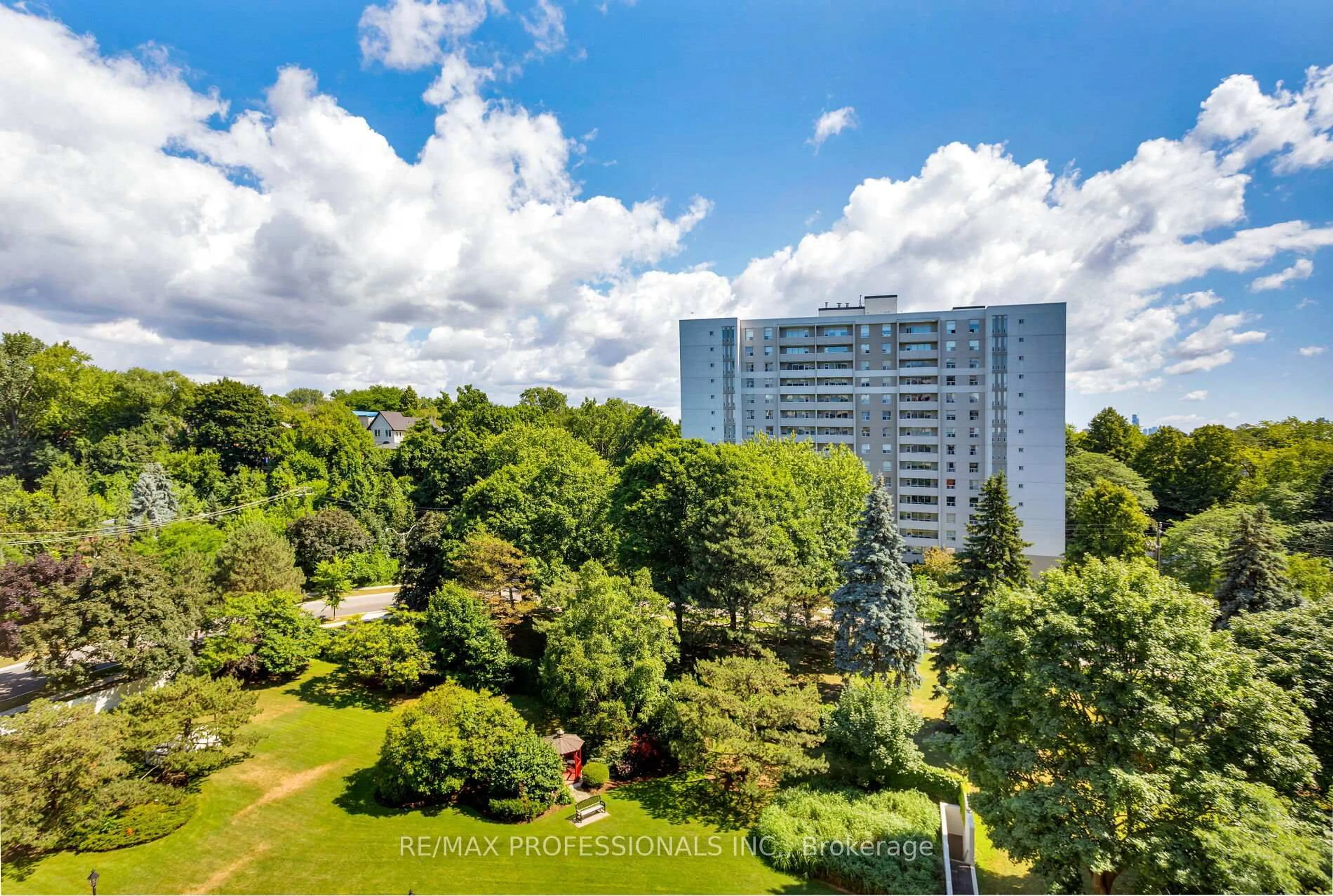 A pic from outside/outdoor area/front of a property/back of a property/a pic from drone, city buildings view from balcony for 35 Ormskirk Ave #510, Toronto Ontario M6S 1A8