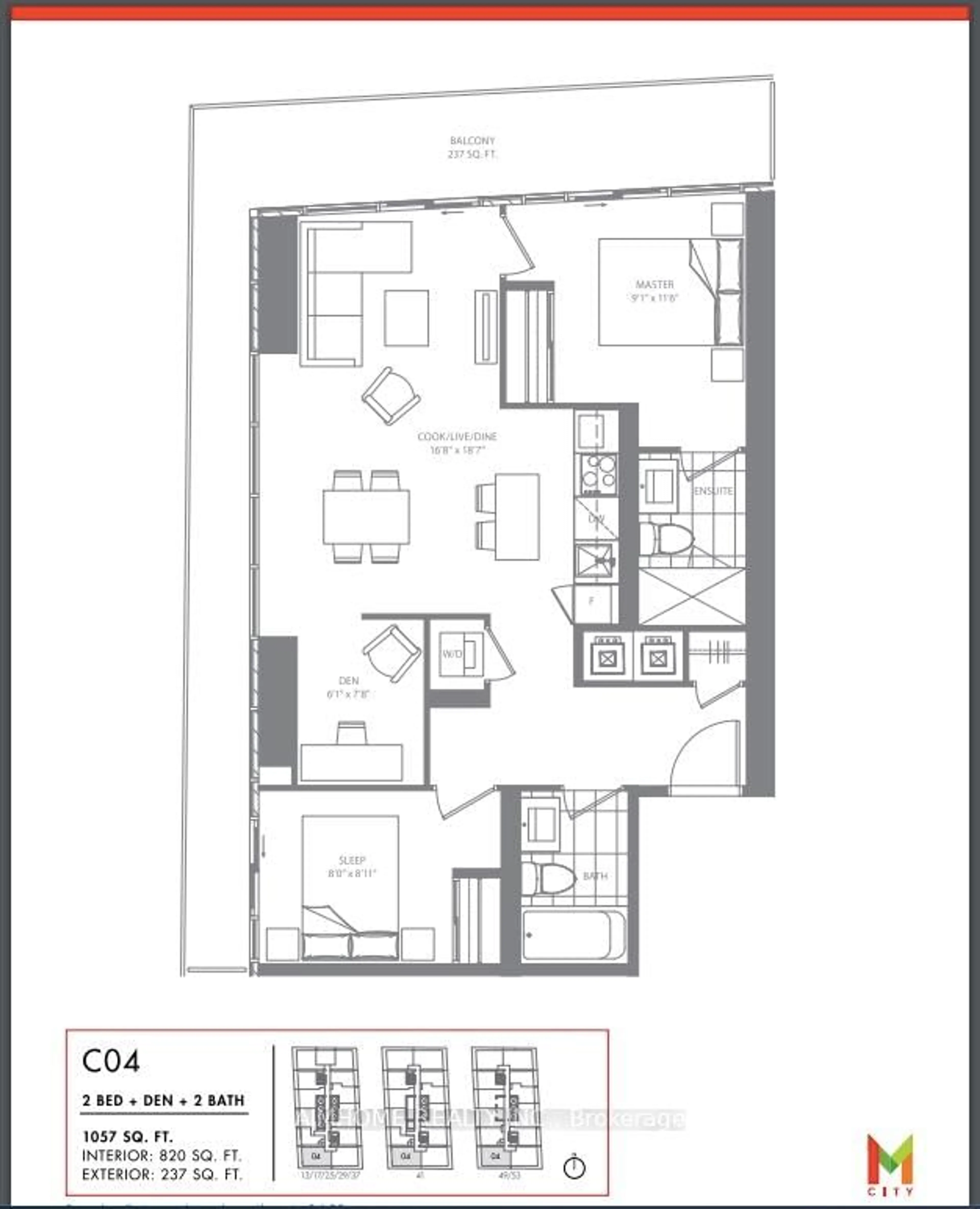 Floor plan for 3883 Quartz Rd #5404, Mississauga Ontario L5B 0M4