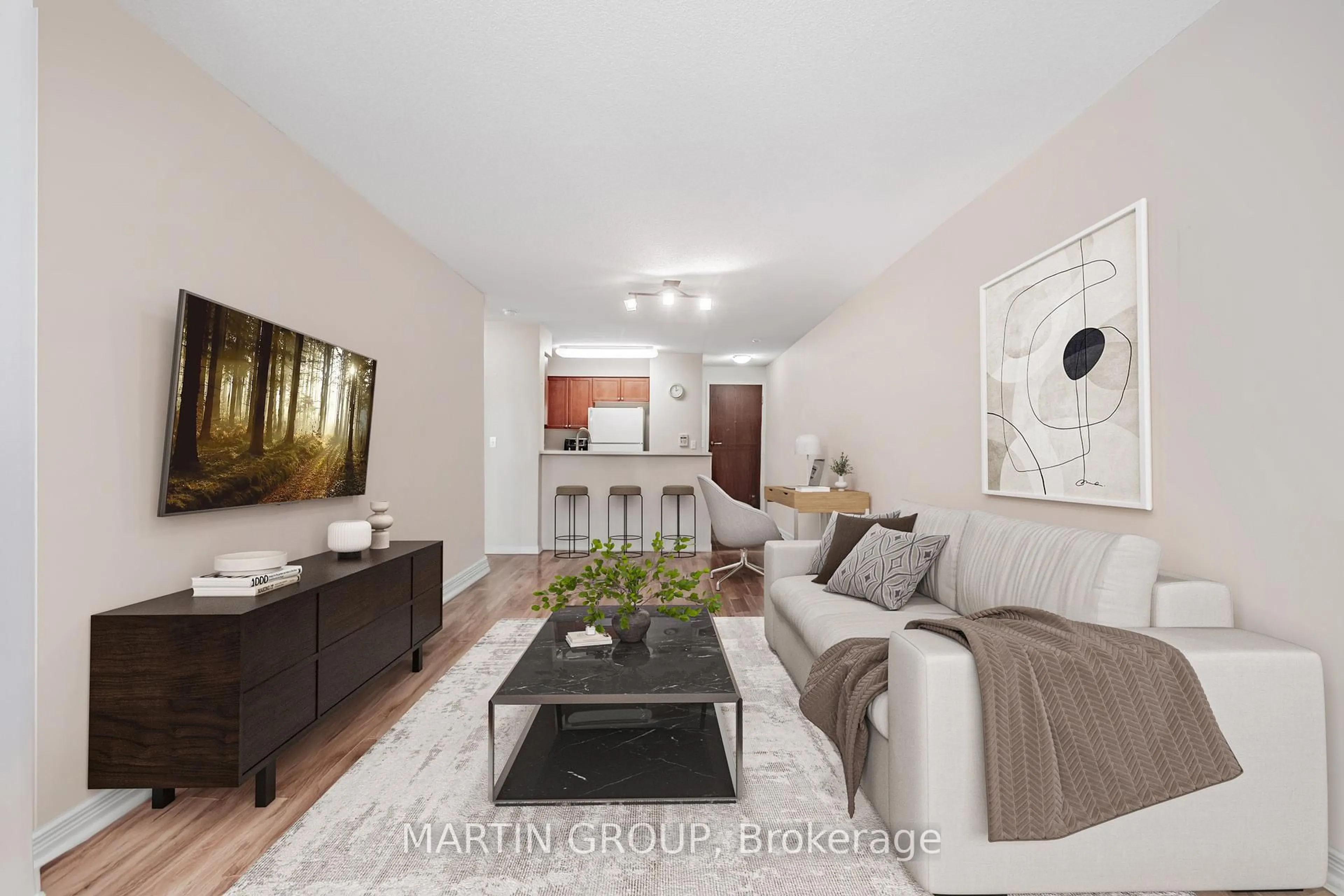 Living room with furniture, unknown for 2545 Erin Centre Blvd #207, Mississauga Ontario L5M 6Z9